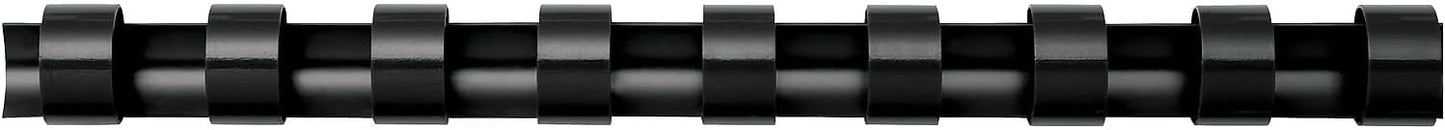Fellowes 52326 Plastic Binding Combs - Round Back, 1/2 Inches, 90 Sheets, Black, 100 Pack