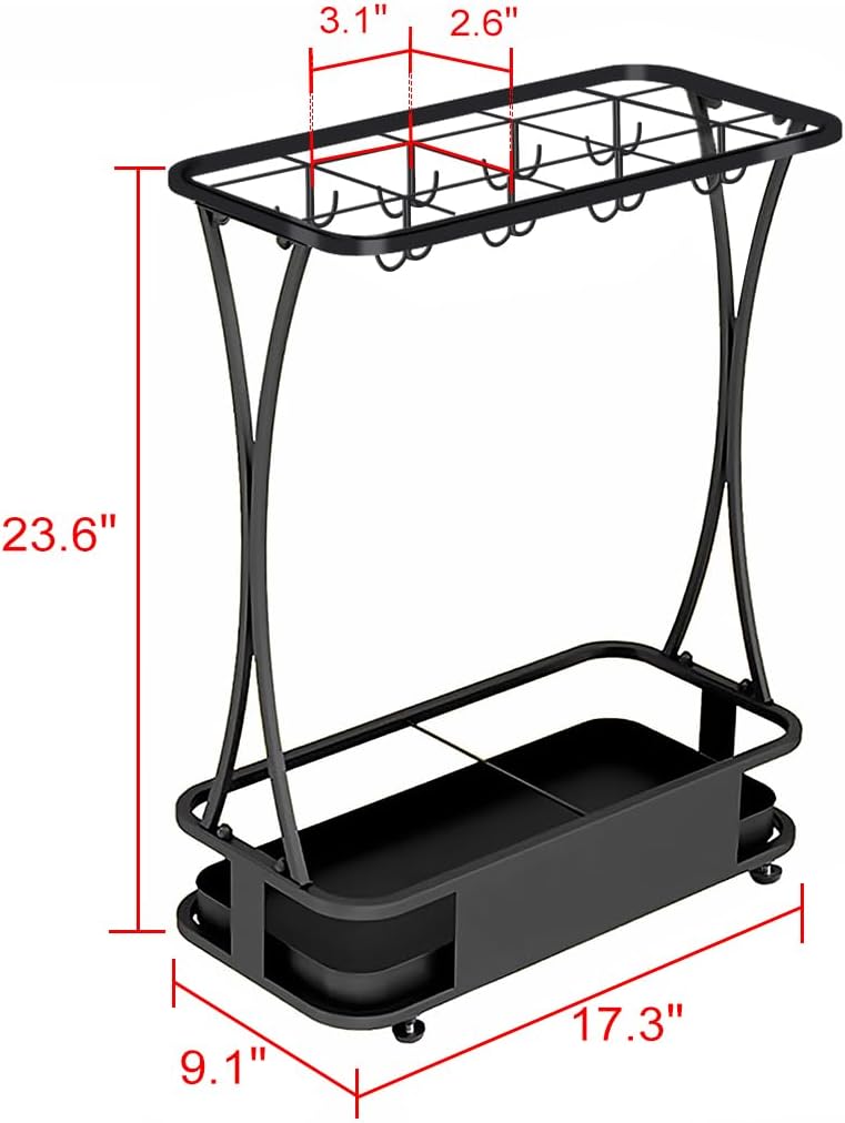GeLive Umbrella Holder Entryway Umbrella Display Stand Rack Umbrella Container Cane Rack Walking Stick Stand Golf Club Organizer Metal Home Office Patio Decor Indoor Outdoor Stored 31 Umbrellas