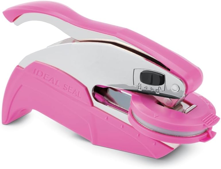 Dragon Book Embosser, Custom Round Library Book Embosser, Fantasty Fiction Dragon Ex Libris Embosser, Gift for Book Lover | Black or Pink Embosser (Dragon #1)