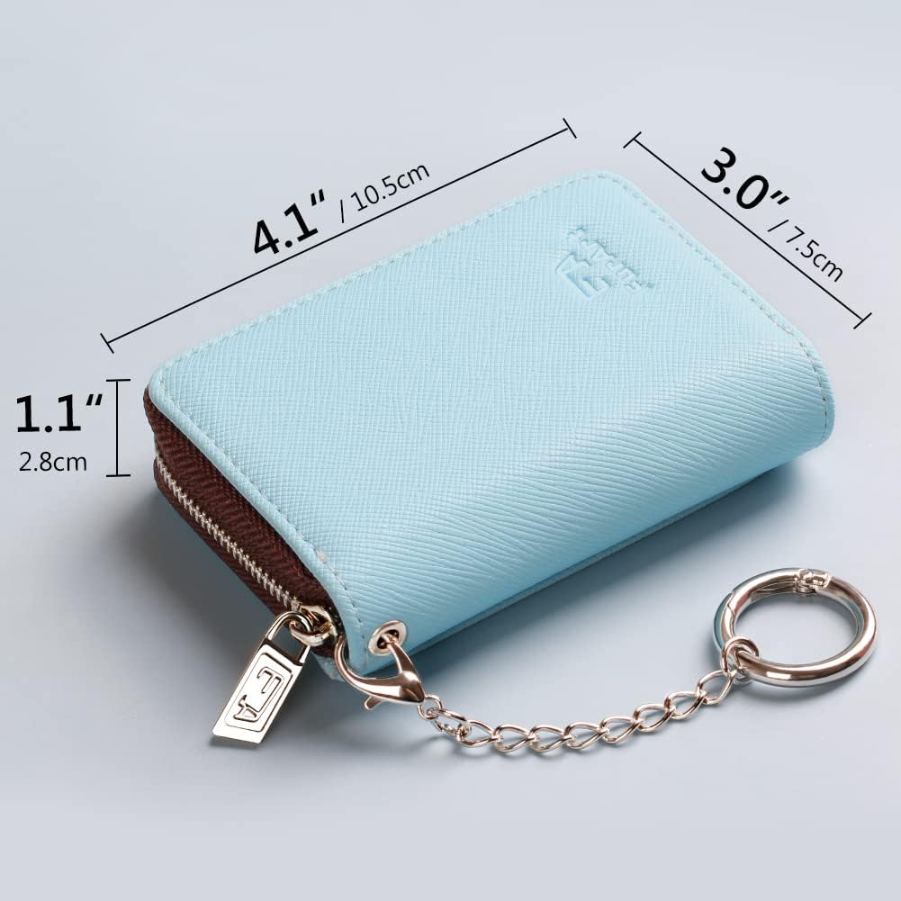 FurArt Zipper Wallet Women, RFID Blocking Credit Card Wallet, Business Card Holder, Compact Size KeyChain Wallet