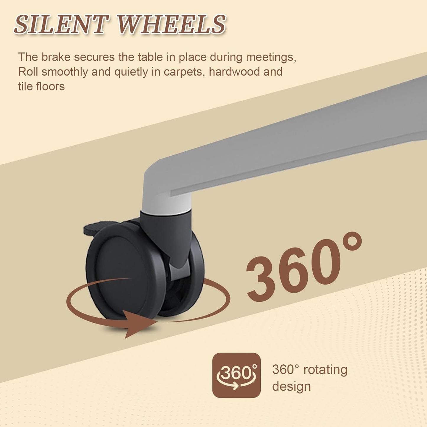 Folding Conference Room Table, Modern Conference Tables with Wheels, Large Rectangular Mobile Training Tables for Office Classroom, Foldable Modular Boardroom Seminar Table (8pack L63in)