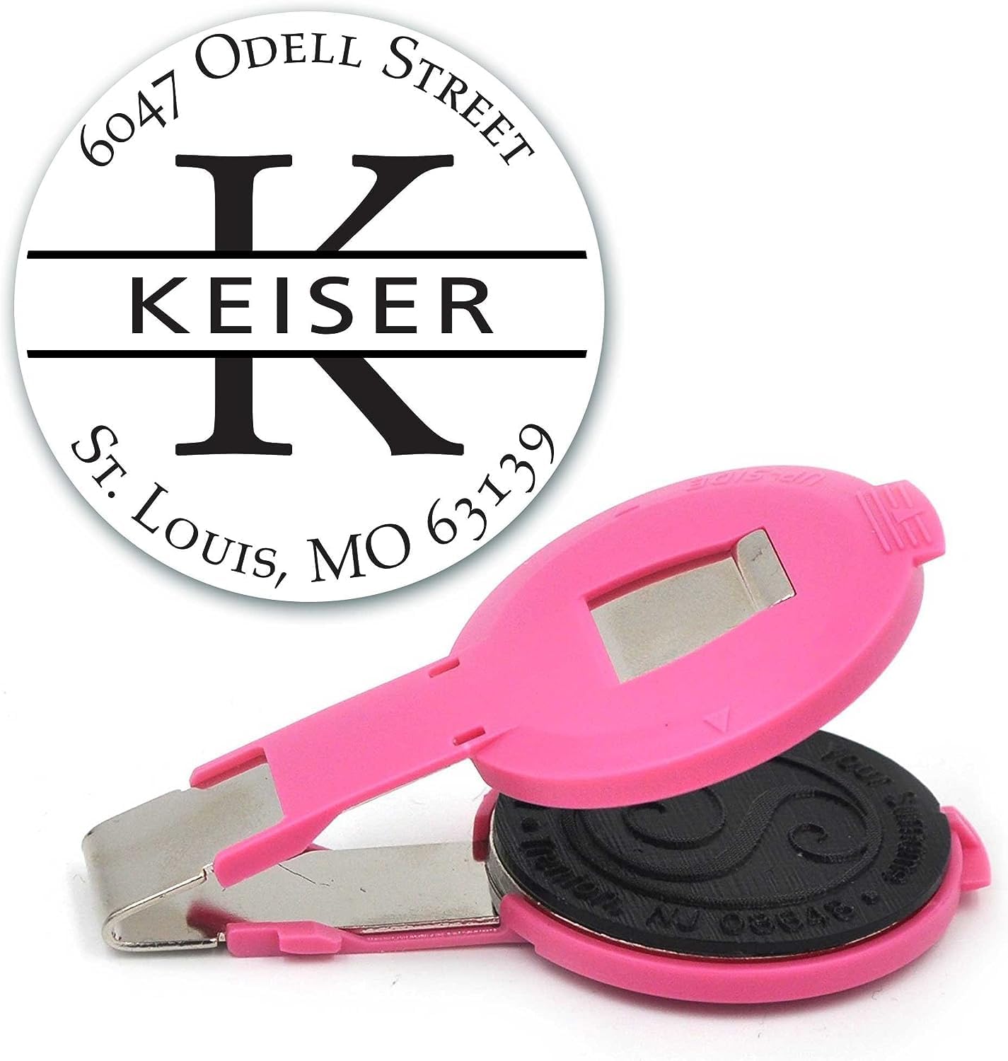 Custom Monogram Address Embosser - Personalized Round Seal - Insert Only - Style EM022