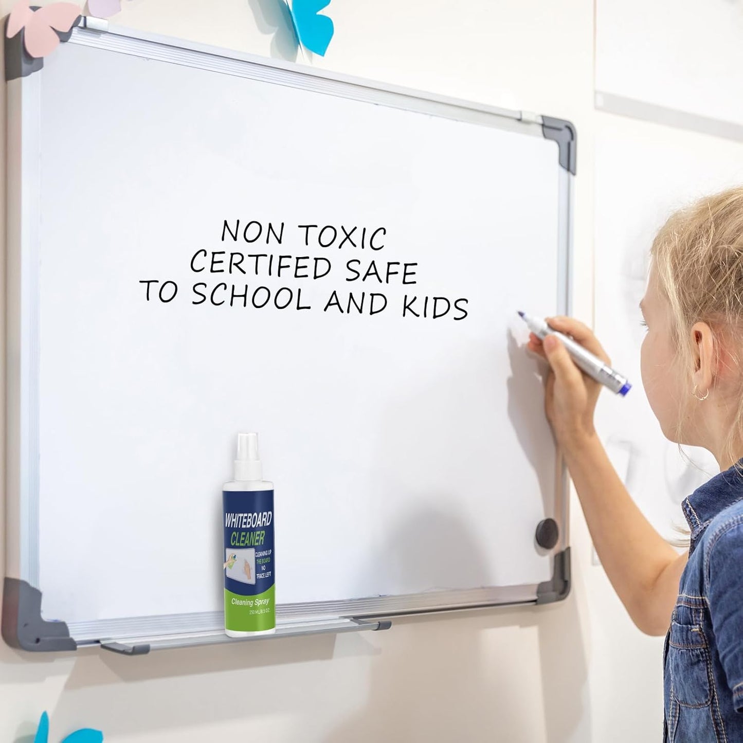 6 Pack Whiteboard Cleaner Spray Bottle 8.5oz Dry Erase Board Surface Cleaner White Board Cleaning Spray Removes Stubborn Marks from Chalkboard