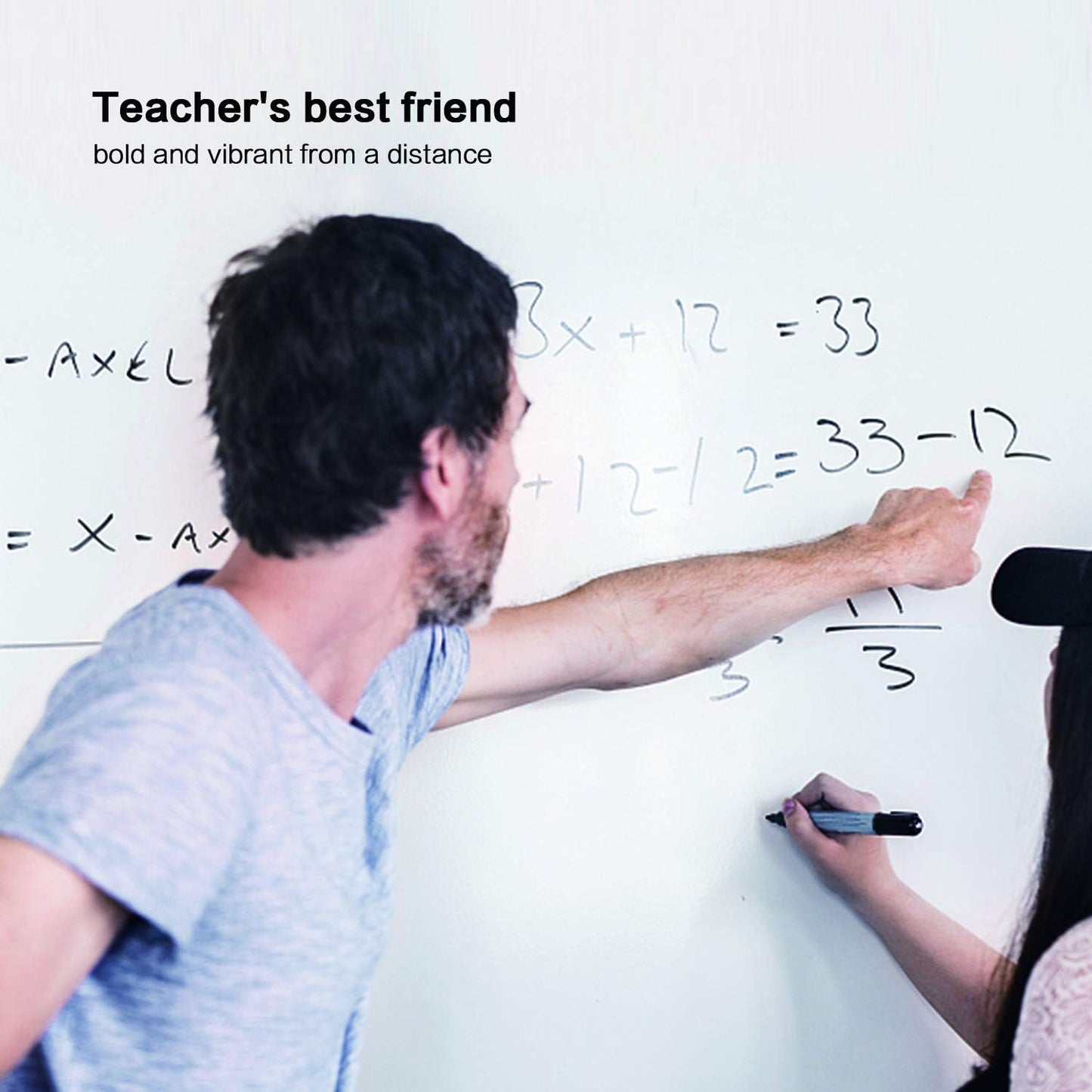 Volcanics Black Dry Erase Markers Low Odor Fine Whiteboard Markers Thin Box of 80