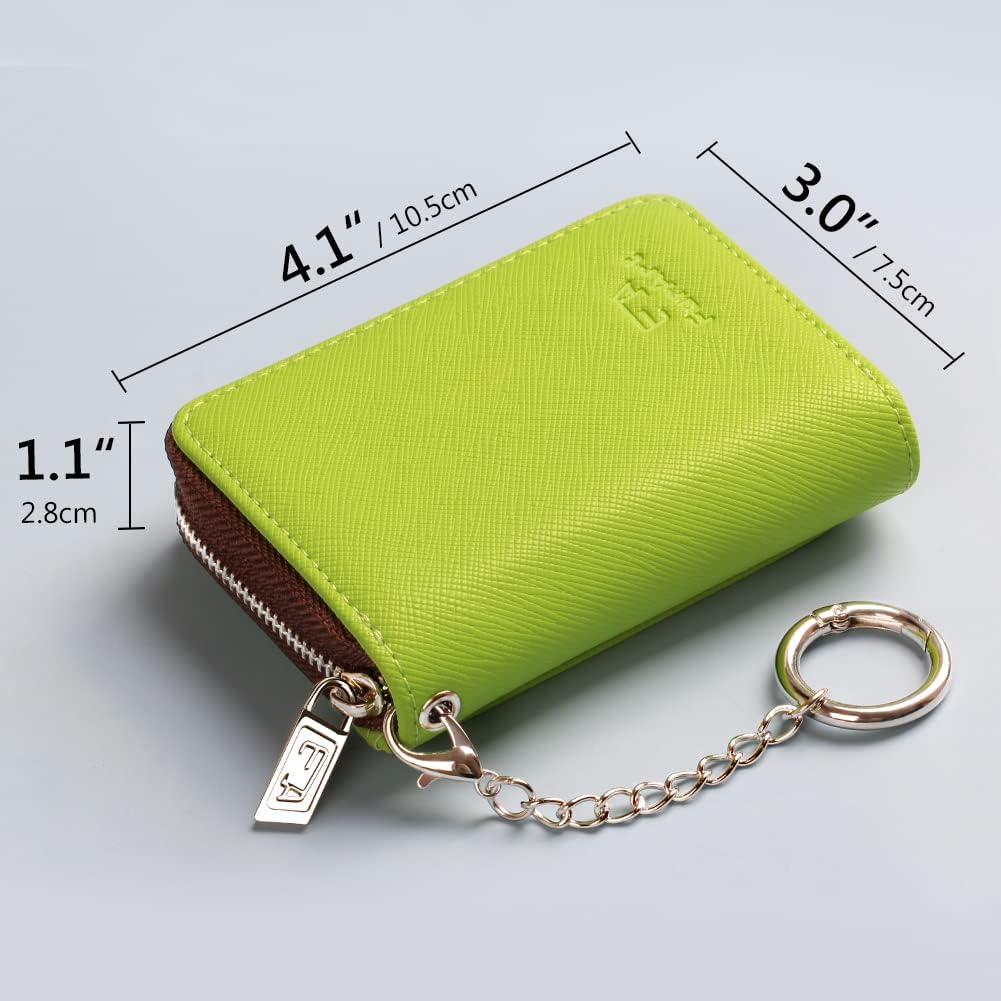 FurArt Zipper Wallet Women, RFID Blocking Credit Card Wallet, Business Card Holder, Compact Size KeyChain Wallet