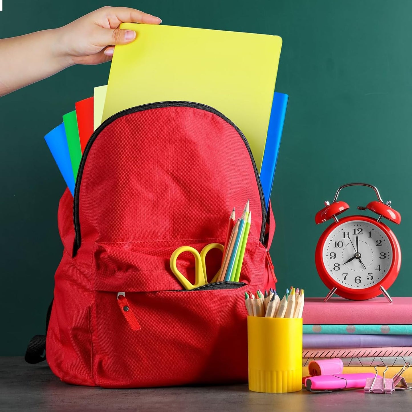 Habgp 100 Pack Plastic Folders with Pockets, 5 Color Heavy Duty Two Pocket Folder Business Card Holder for Office High School, Business Resume