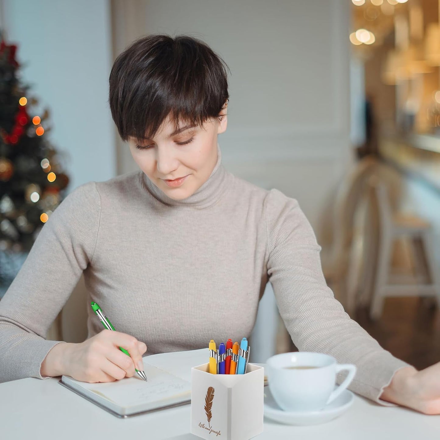 Zonon 38 Pieces Rubberized Ballpoint Pen with Stylus Tip Stylish Metal Pen Capacitive Styli with Soft Rubberized Grip, Black Ink for Most Devices(Chic Colors)