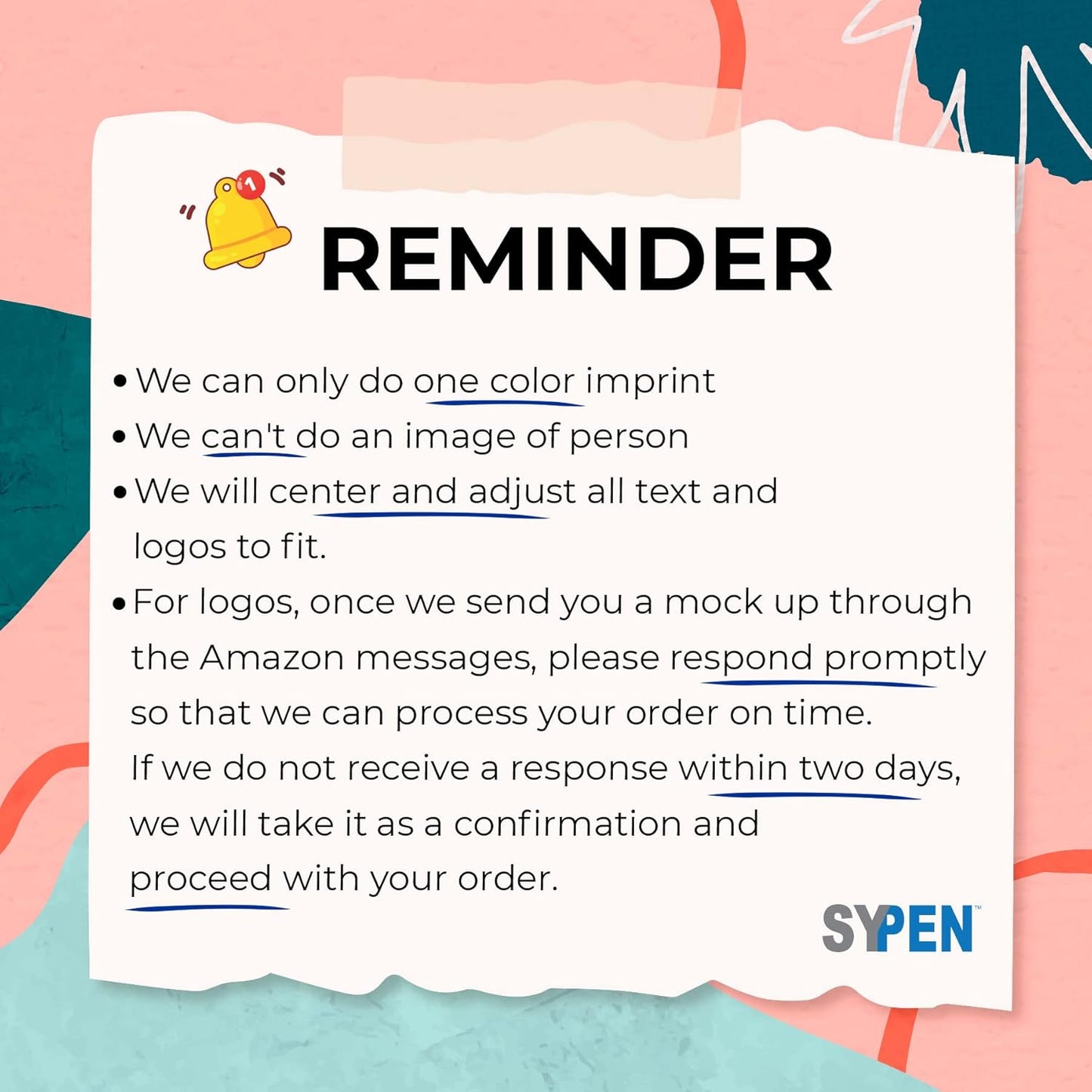SyPen Personalized Ballpoint Pens With Custom Logo/Text-350 Pack Bulk-for Businesses, Parties, & Events, Custom Printed, White Barrel with Matching Colored Clip and Grip, Click Pens, Black Ink, Green
