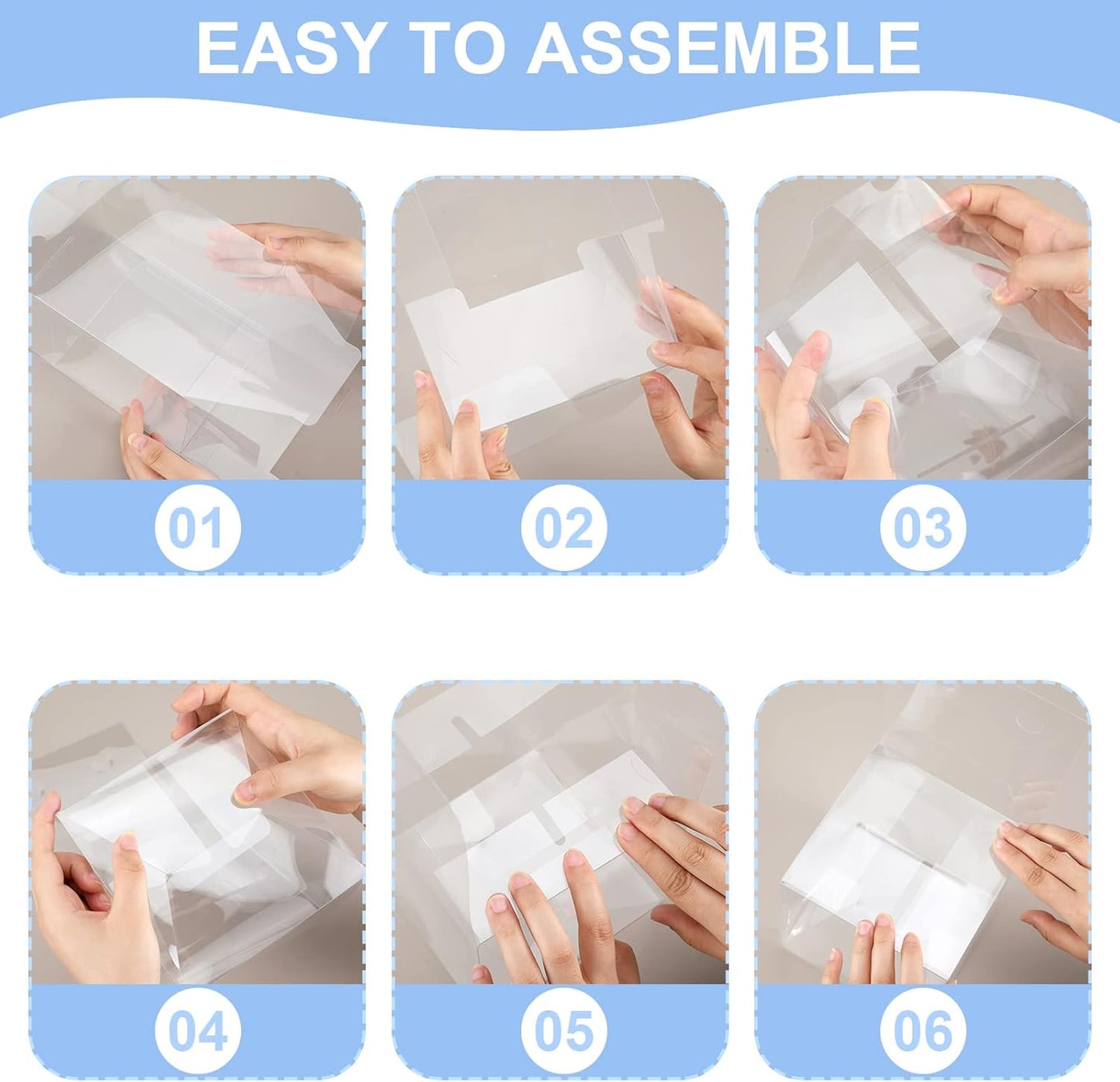 Eersida 20 Pieces Clear Raffle Boxes with Slot 6 x 6 x 6 Inch Plastic Donation Box Voting Suggestion Ballot Containers with Removable Header for Fundraising Collecting Business Card Voting Contest