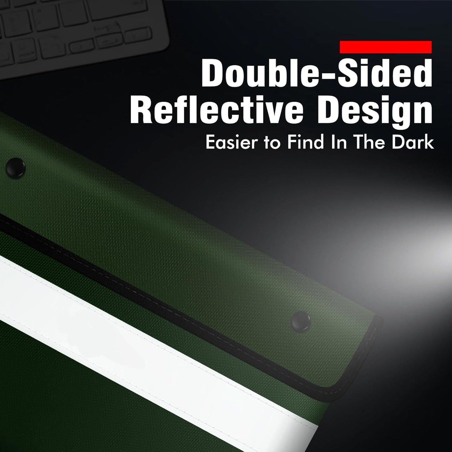 Vailoin Fireproof Money Bag for Cash, 6200℉ Insulated Fire and Waterproof Document Pouch with Water Resistant Zipper,Fireproof Envelopes for Important Documents, Valuables (11"x7.7",Green)