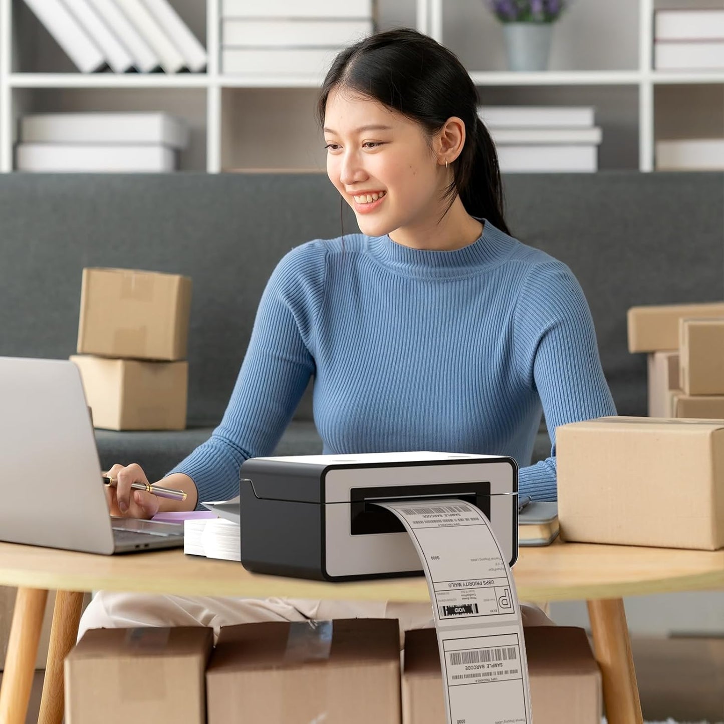 Direct Thermal Label-Shipping Label 4x6-NefLaca Thermal Printer Sticker 4"x6",Compatible with Rollo,Nelko,Zebra. MUNBYN Printer(Pack of 500 Labels)