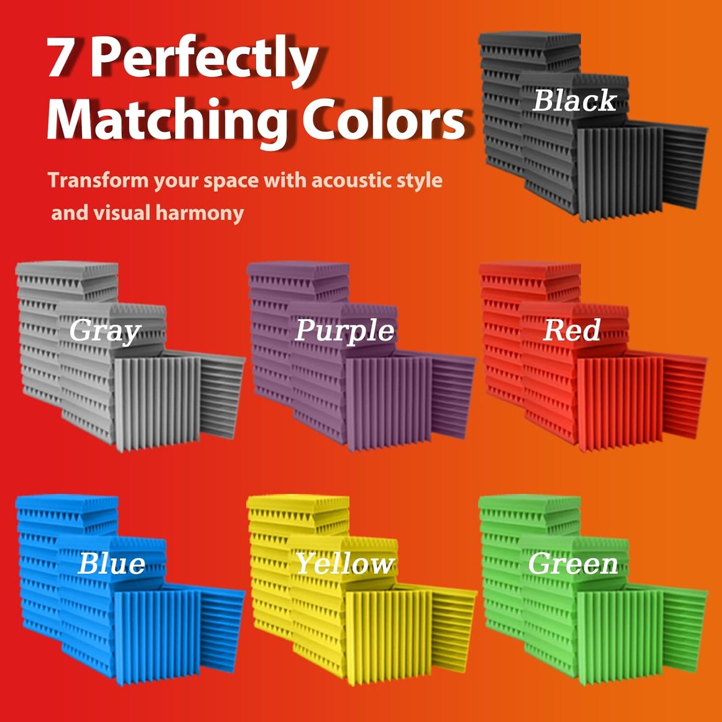 12 Pack Acoustic Panels – Sound Proof Foam Panels for Wall 12"x12"x2", Flame Retardant Wedge Acoustic Foam, High-Density Sound Absorbing Panels for Home Studio(Green, 2" Thick 12 Pack)