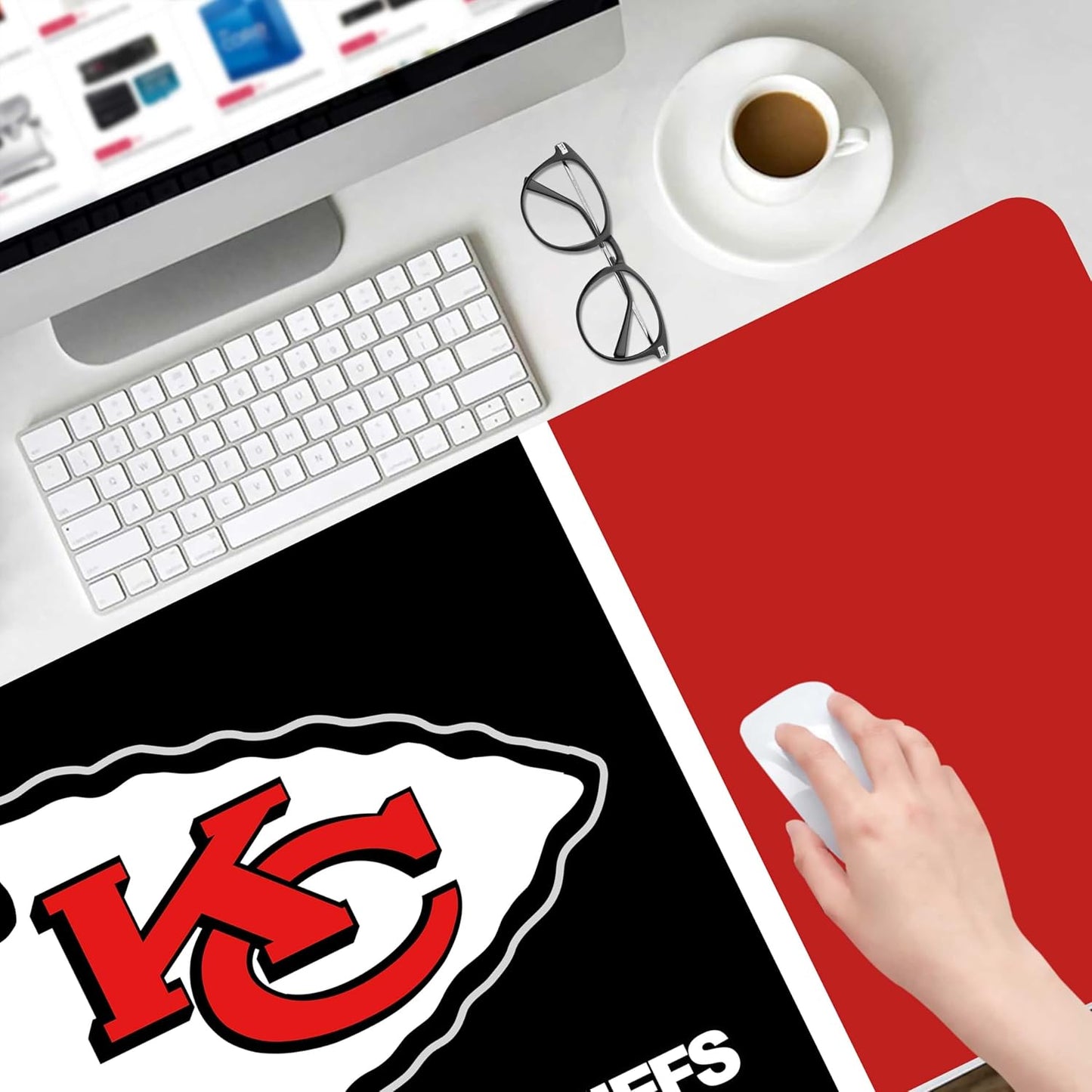 Large Mouse Pad Desk Mat for Home Office, Gaming Mousepad Extended Desk pad - Computer Keyboard Mouse Mat with Non-Slip Base and Stitched Edge Office Desk Organizers and Accessories