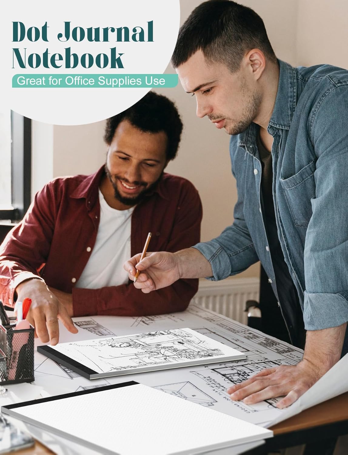 Dot Grid Pads 8.5" x 11", 6 Pack, Dotted Grid Journal Paper 8 1/2 x 11, Easy Tear-off Dotted Notebook, 5x5 Dotted Grid Notebook, 1/5" Dots Notepads 8.5 x 11, Dotted Journal Paper Pads, 30 Sheets/Pad