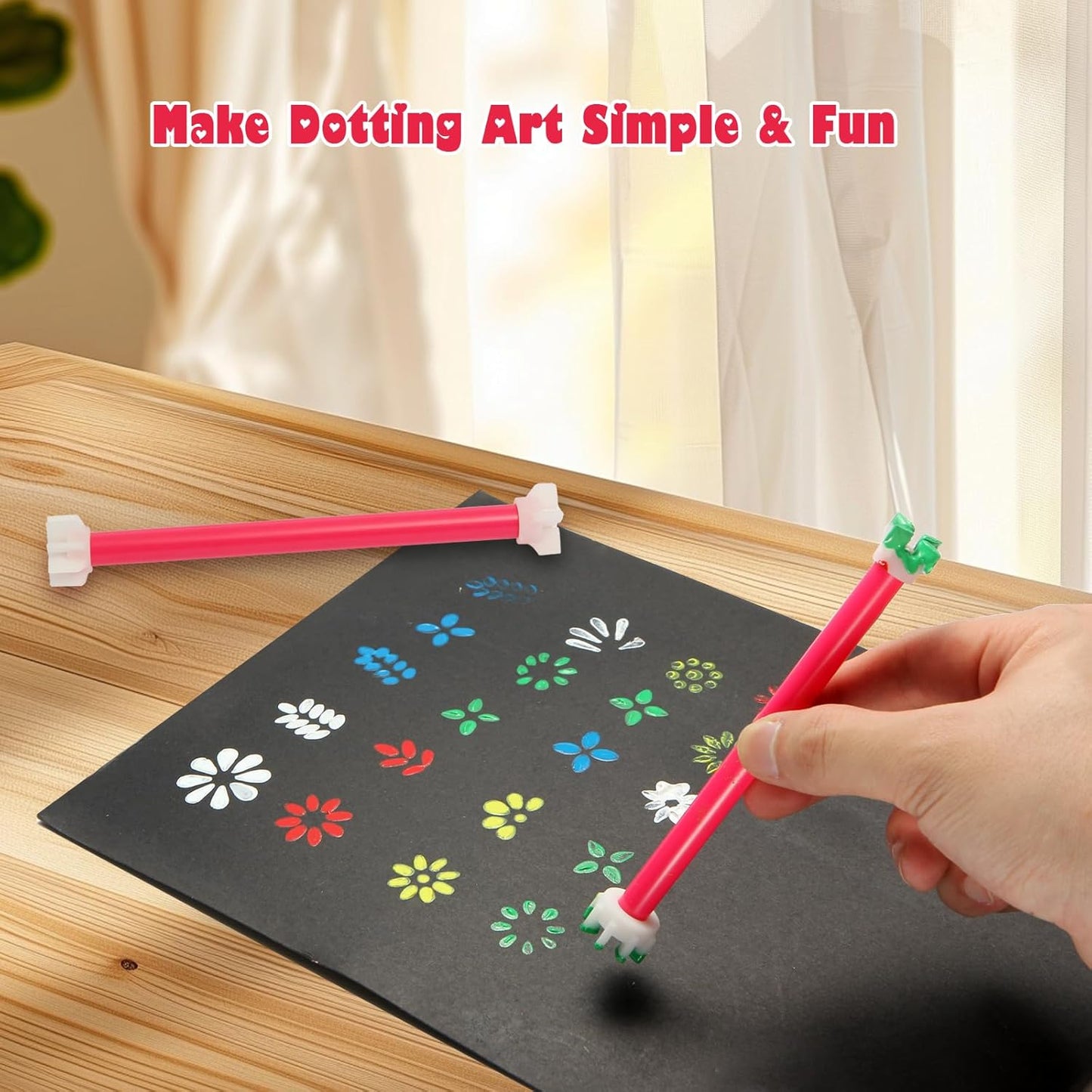 DAFENCHI Flower Floral Dotting Tools for Dot Painting, 20 Shapes Dotting Pens, Mandala Dot Art Tool for Rocks, Embosssing Tools for Painting Dots, 10 Pens