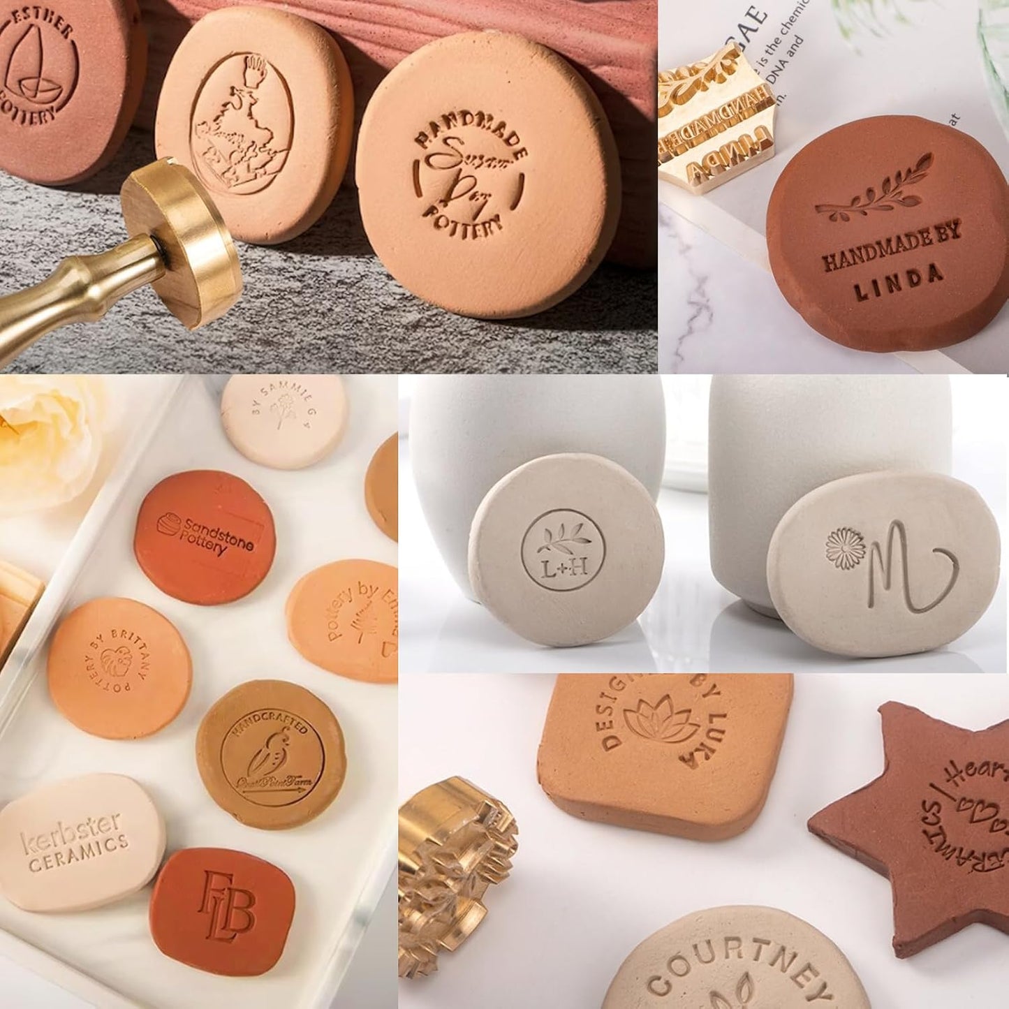 Custom Pottery Stamps for Clay Personalized Pottery Tool Kit Stamp with Own Design Signature Letters Gift for Potters DIY Lovers-1.5"