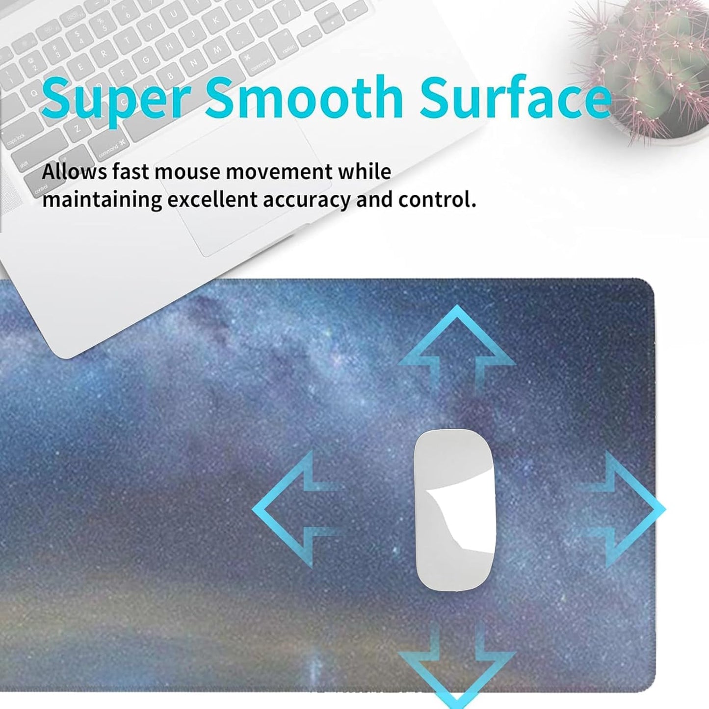 Bamboo Gaming Mouse Pad, Desk Mat, Non-Slip Rubber Base Cool Aesthetic MousePads for Computer Laptop Keyboard Office School Home Desktop Accessories Decor 31.5" x 11.8"