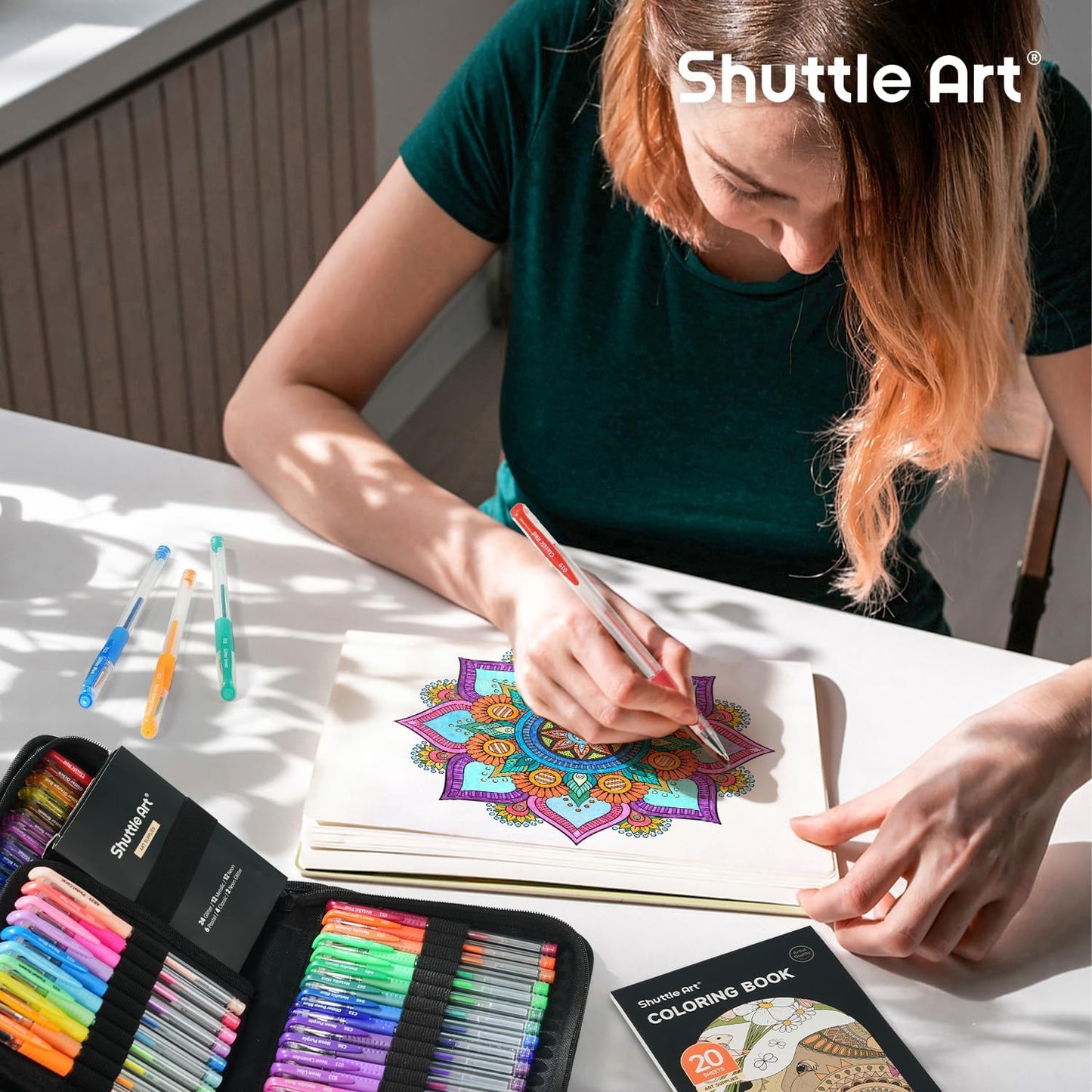 Shuttle Art Gel Pens, 120 Pack Gel Pen Set 60 Colored Gel Pen with 60 Refills for Adults Coloring Books Drawing Doodling Crafts Scrapbooking Journaling