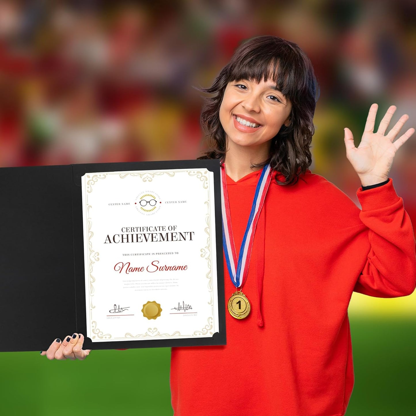 GNL Certificate Holders - 25 Packs Black Diploma Holders, Certificate Covers with Gold Foil Border, for Letter Size 8.5 x 11 Certificate Paper, Award, Graduation, Documents