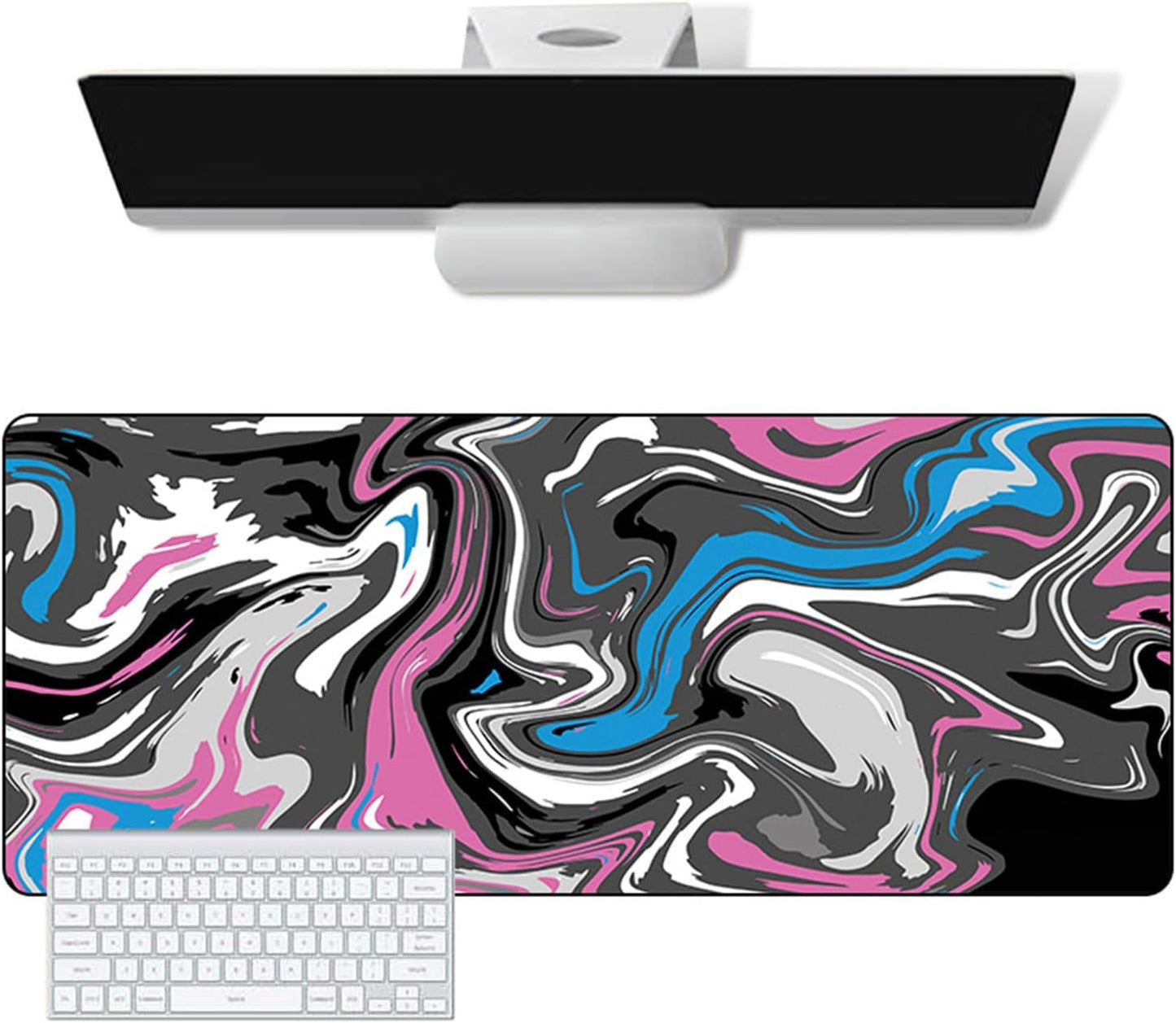 Large Mouse Pad for Desk - Gaming Mouse Pad with Non-Slip Base Stitched Edges, Desk Mat Desk Pad for Keyboard and Mouse