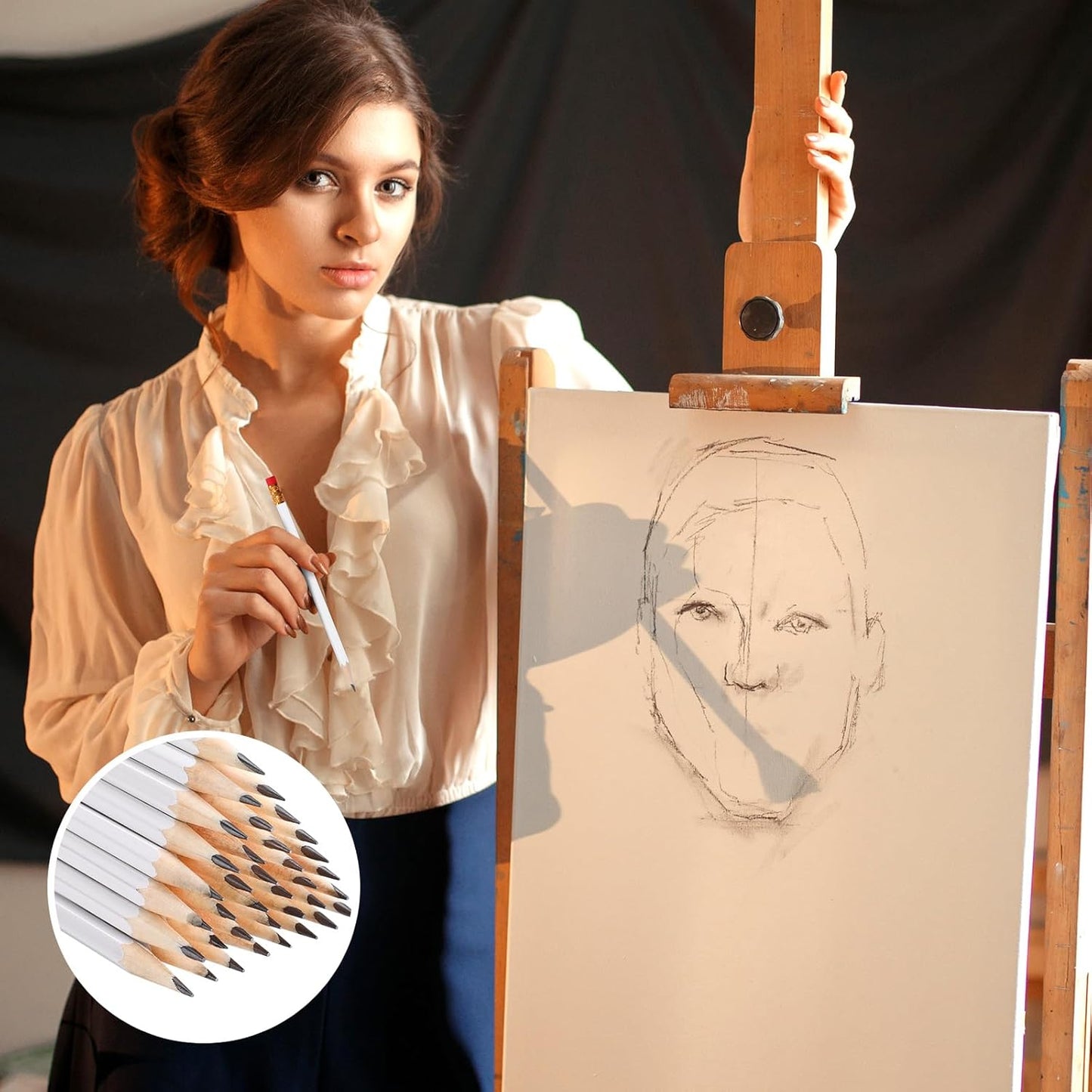 TecUnite 120 Pcs #2 HB Pencils with Eraser No 2 Unsharpened Wooden Hexagonal Pencils for Adults Gifts for School Exam art Learning Office Sketching(White)