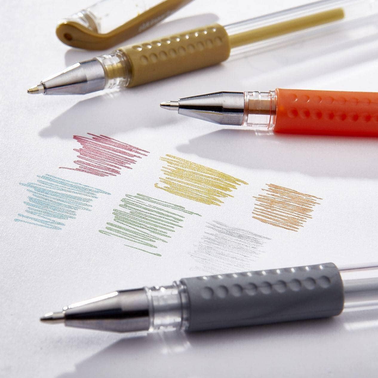 KINGART 400-20 Metallic Rollerball Gel Pens, Set of 20 Shiny Colors with Soft-Grip Comfort, XL Ink Cartridge - Ink, Great for All Ages, Writing, Coloring, Doodling, Scrapbooking, Journaling & More