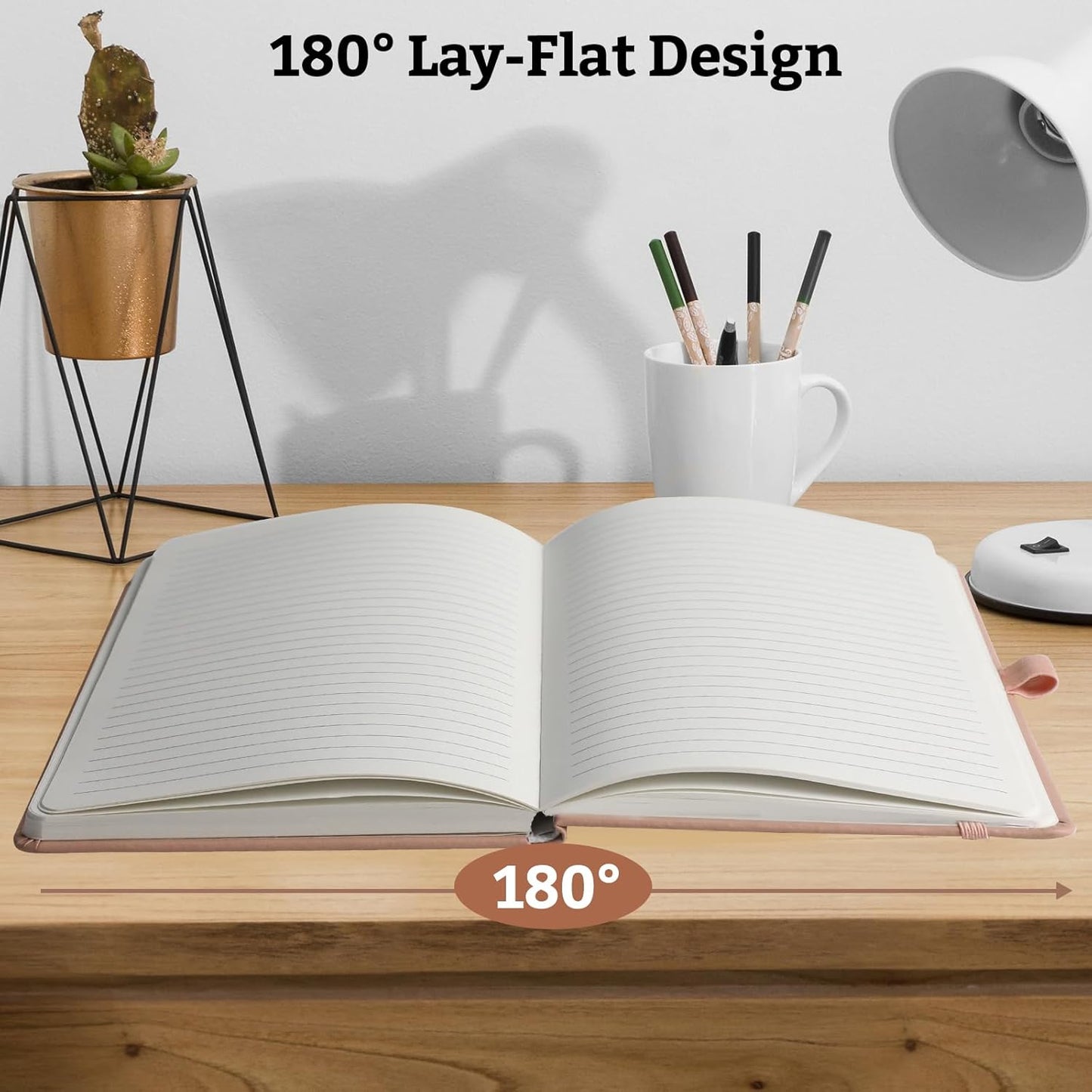 Hardcover Lined Bullet Dotted Journal Notebook, A5 140 192 Pages 100 120Gsm Paper College ruled for School,Work,Travel,and Daily Planning,5.7''*8.3'' (1, Blush, A5 Lined)