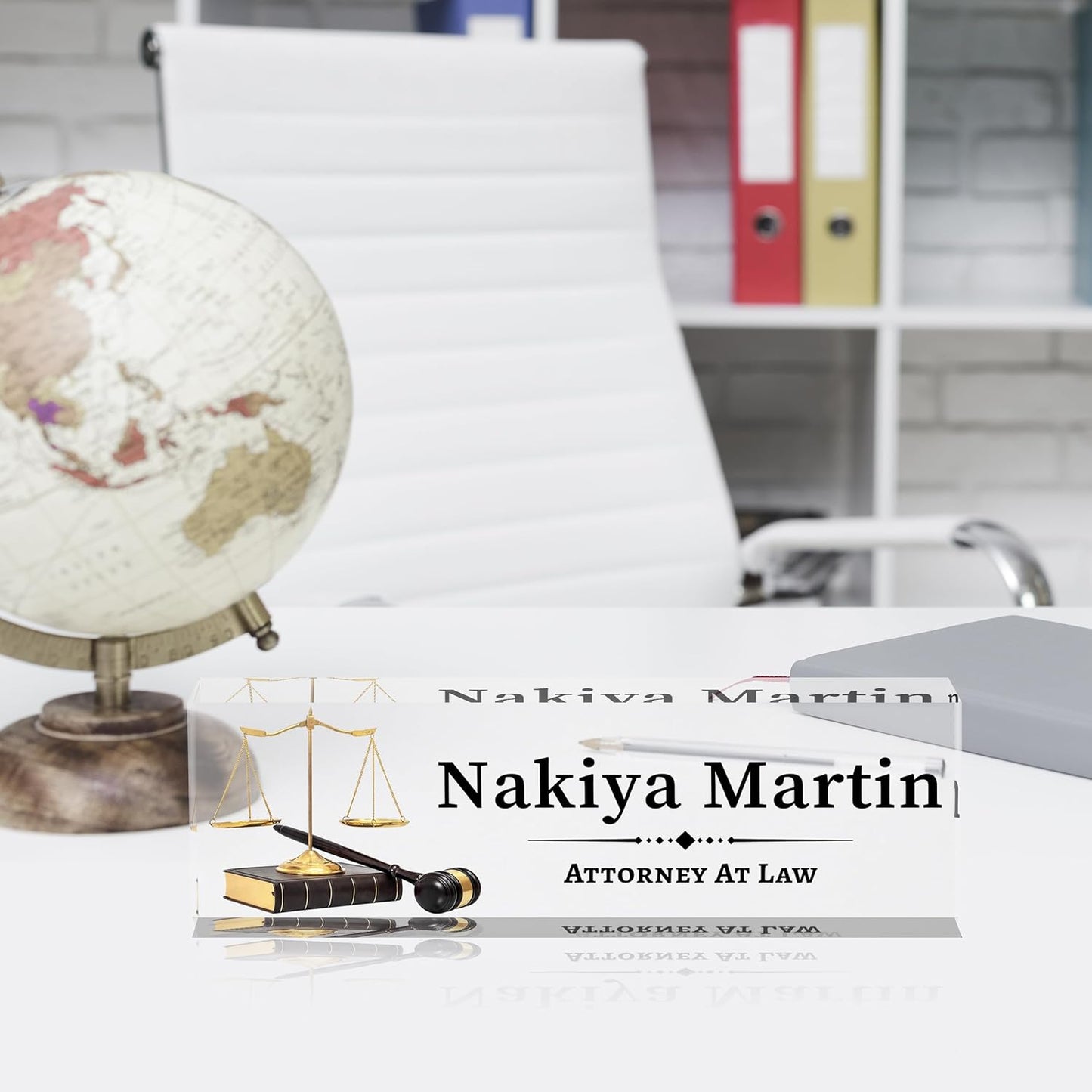 Desk Name Plate Personalized, Lawyer Name Plate for Desk, Office Desk Decor for Women & Men, Employee Appreciation Gifts Custom Office Gifts for Lawyer