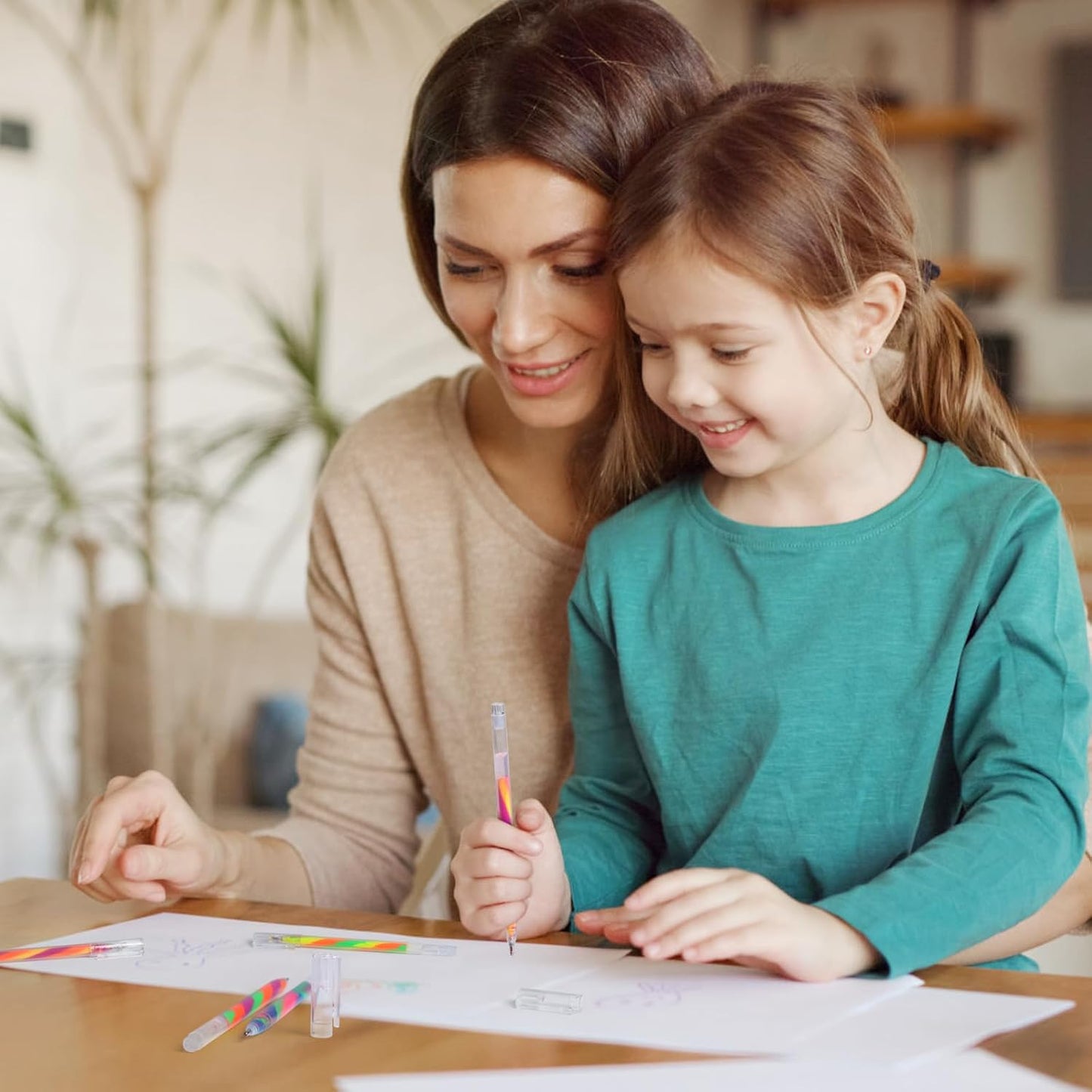 LIULIUCAI 12 Pack Rainbow Gel Pens with Upgraded Tip, Magic 3-Color Mixing Gel Pens Set, Neon for Adult Coloring Books, Journaling, Doodling, Stable Colorful Art Supplies