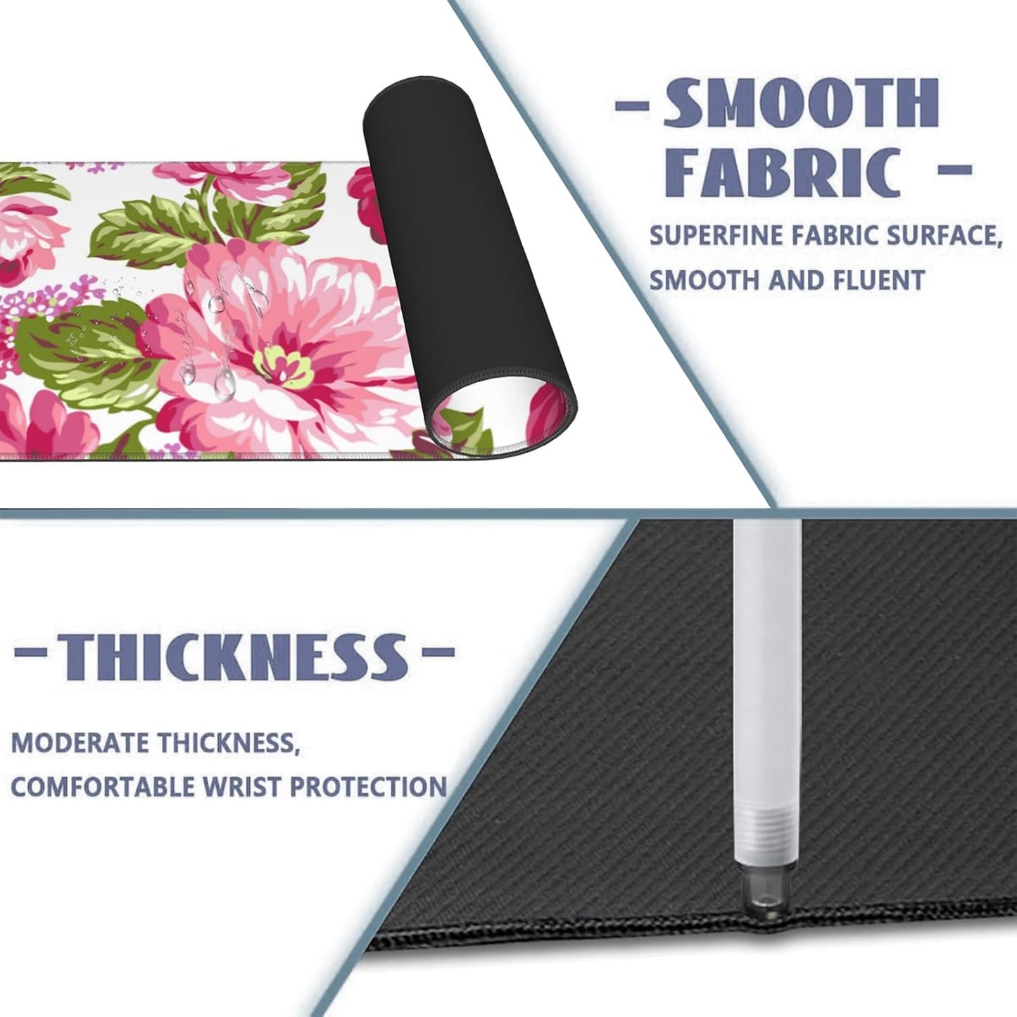 Poodle Large Gaming Desk Mat,Rubber Non-Slip Cute Dog Mouse Pad,31.5x11.8x0.12in Extended Multiple Colors Puppy Mousepad,Game Lover Mice Pads Gifts,Office Home Deskmat Decor