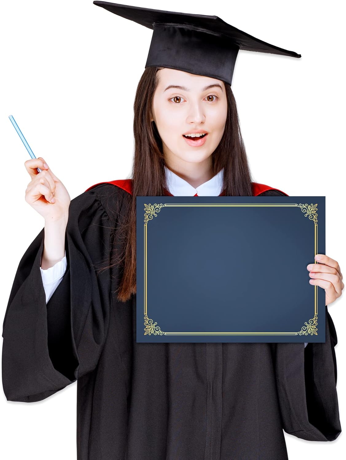 GNL Certificate Holders - 200 Packs Blue Diploma Holders, Certificate Covers with Gold Foil Border, for Letter Size 8.5 x 11 Certificate Paper, Award, Graduation, Documents