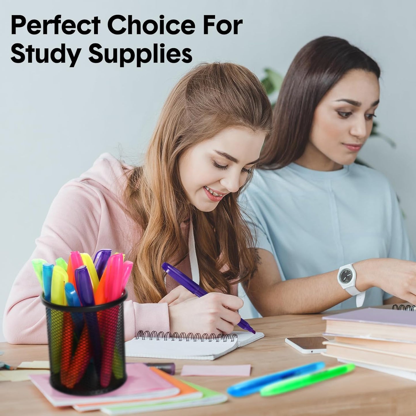 Thenshop 300 Pcs Highlighter Bulk Pack Assorted Colors Highlighter Markers Chisel Tip Fluorescent Pens for Office Classroom Back to School Supplies