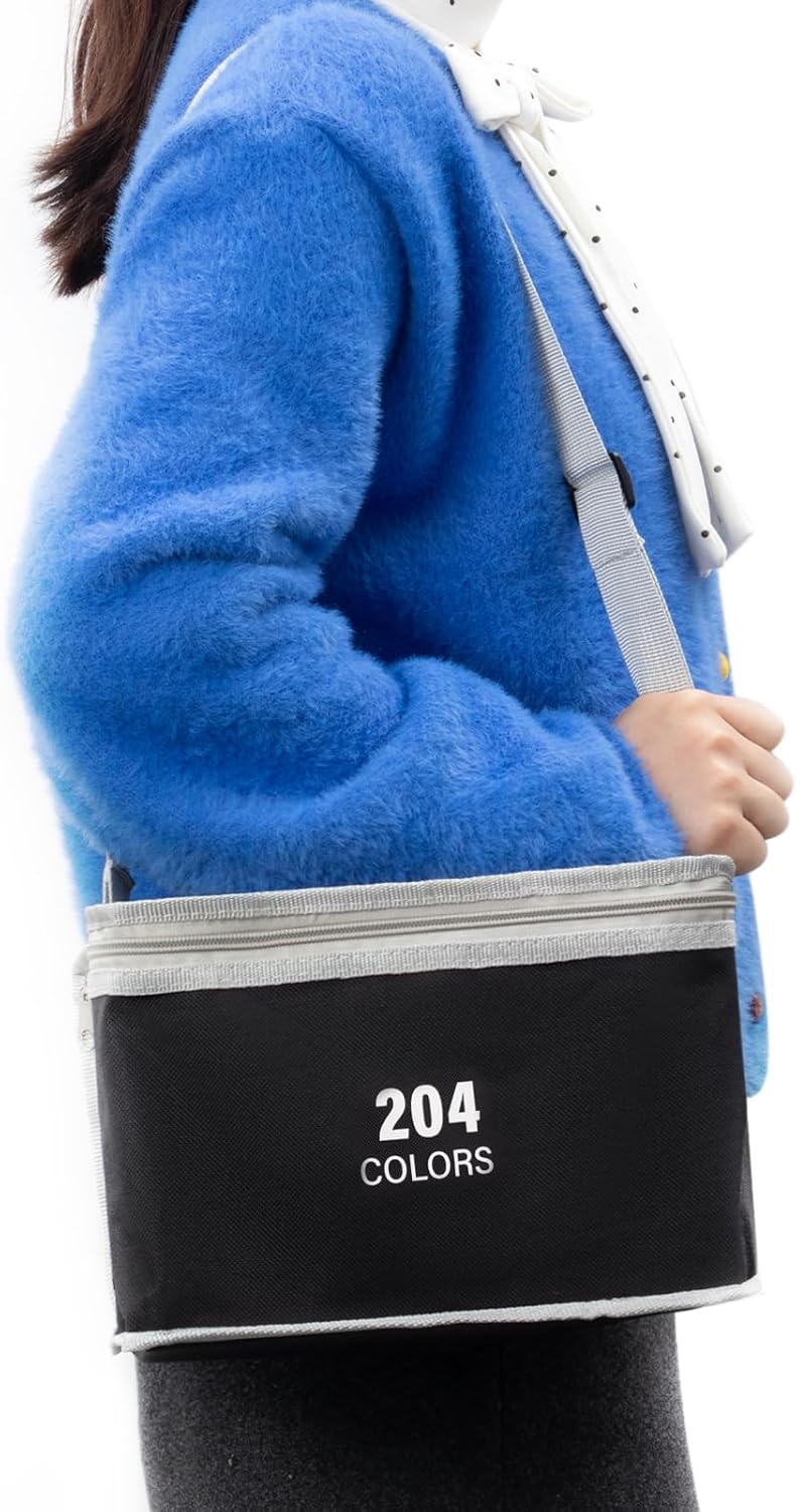 204 Colors Alcohol Markers - Dual Tip Permanent Art Markers Set for Coloring Drawing Painting, Fine and Chisel Tip Alcohol Based Pens with Carrying Case for Adult Artists