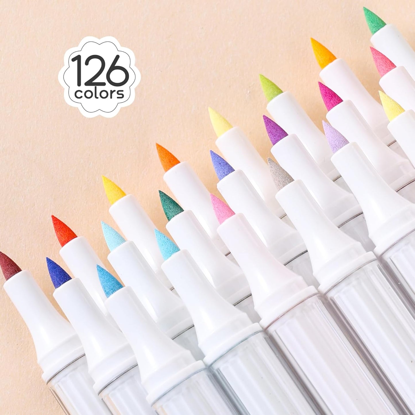 126 Colors Acrylic Paint Markers Set, Soft Brush Tip Acrylic Paint Pens Acrylic Markers for Rock, Egg, Wood, Glass, Canvas Painting, Coloring and Drawing, DIY Crafts Art Supplies