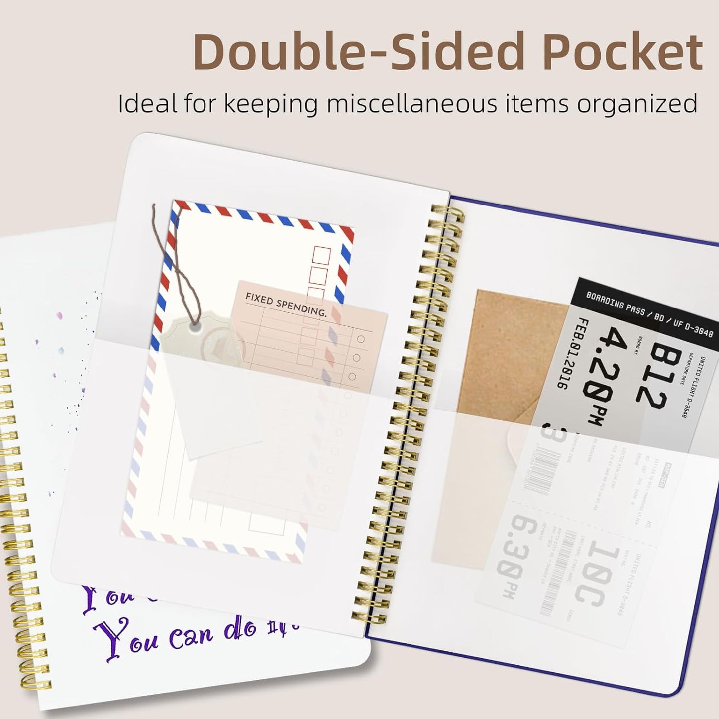 Cute Spiral Notebook journal B5 Aesthetic Pretty Design for Women Girls Kawaii with Pocket, 10 x 7.2 inch, Lined, Dream Castle