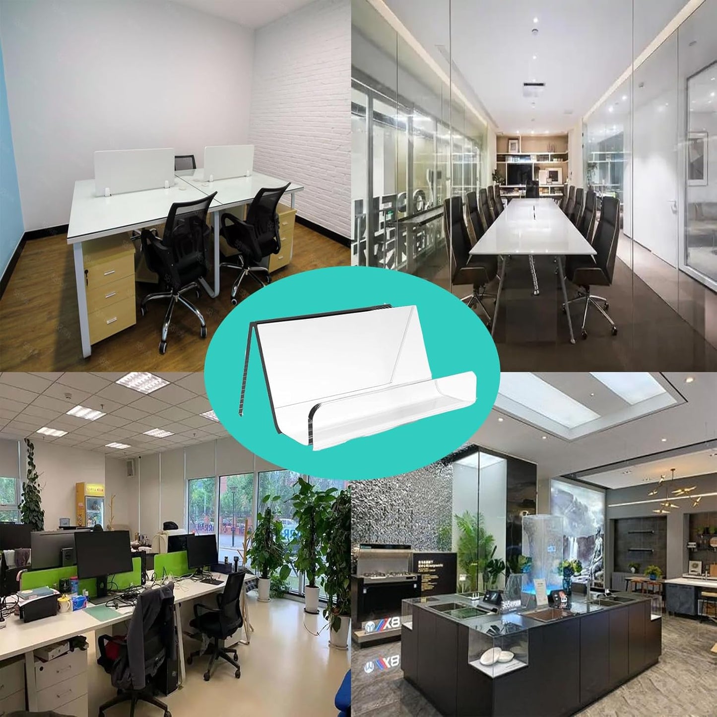 10 Pack Acrylic Business Card Holder for Desk, Business Card Stand Desktop Business Card Holders for Exhibition,Office Acrylic Business Card Stand Display