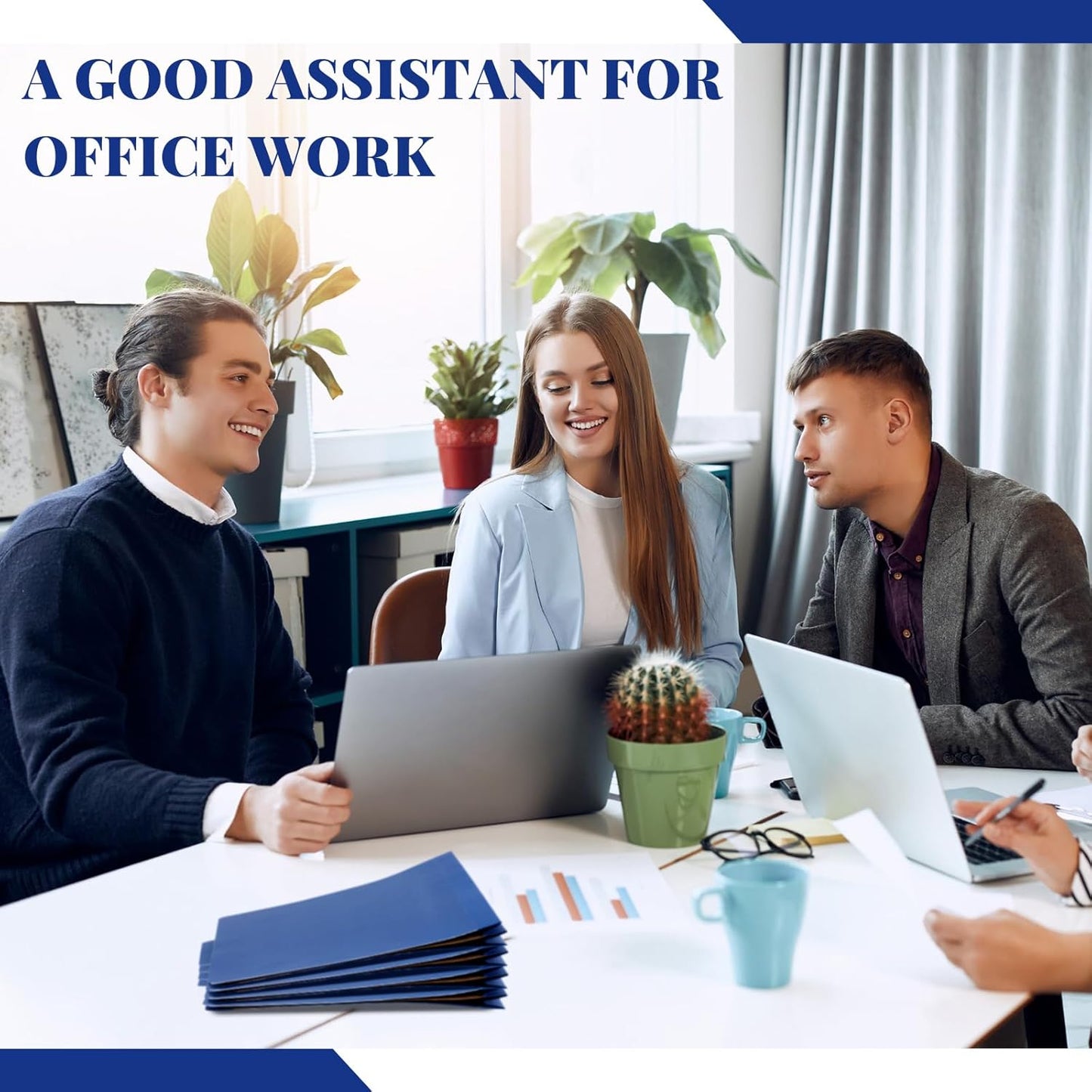 12 Pcs Classification Folders Letter Size Bulk - 2 Dividers Pressboard File Folder with 3.5 Inch Expansion, 2 Prongs Fastener, Heavy Duty Office File Organizer for Teacher Medical (Dark Blue)