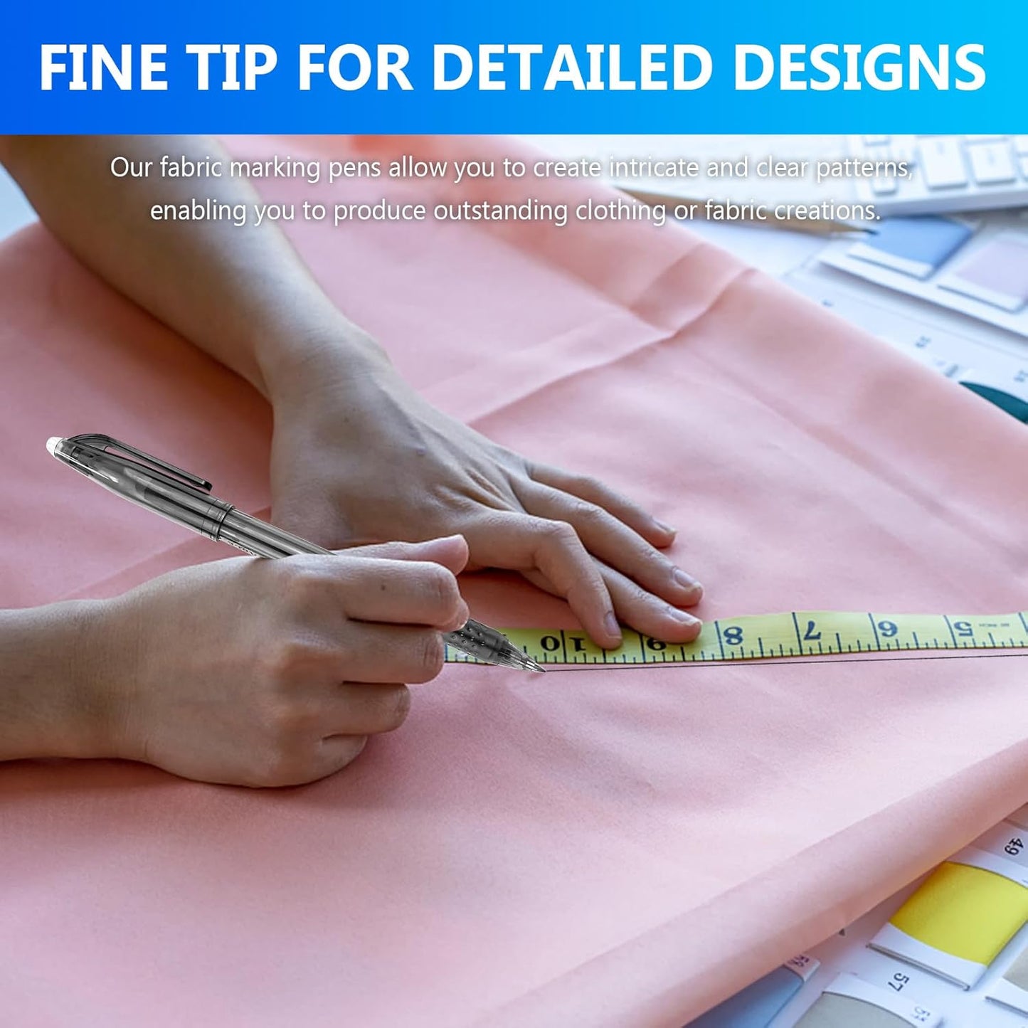 12pcs Heat Erasable Pens for Fabric Marking - Quilting, Sewing, DIY Dressmaking, Tailors Chalk