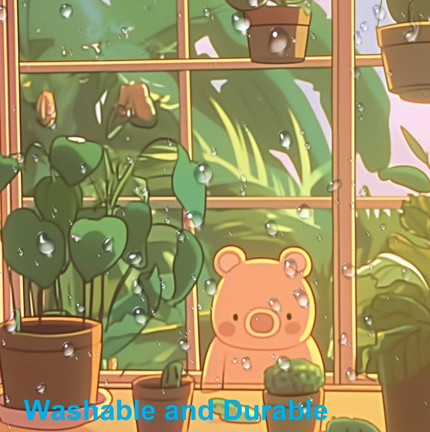 Green Plant Flower Anime XL Keyboard and Mouse Pad Women's Office Desk Accessories Decoration Expansion Game Mouse Pad Computer Office Desk Pad 35.4 x 15.7 inches