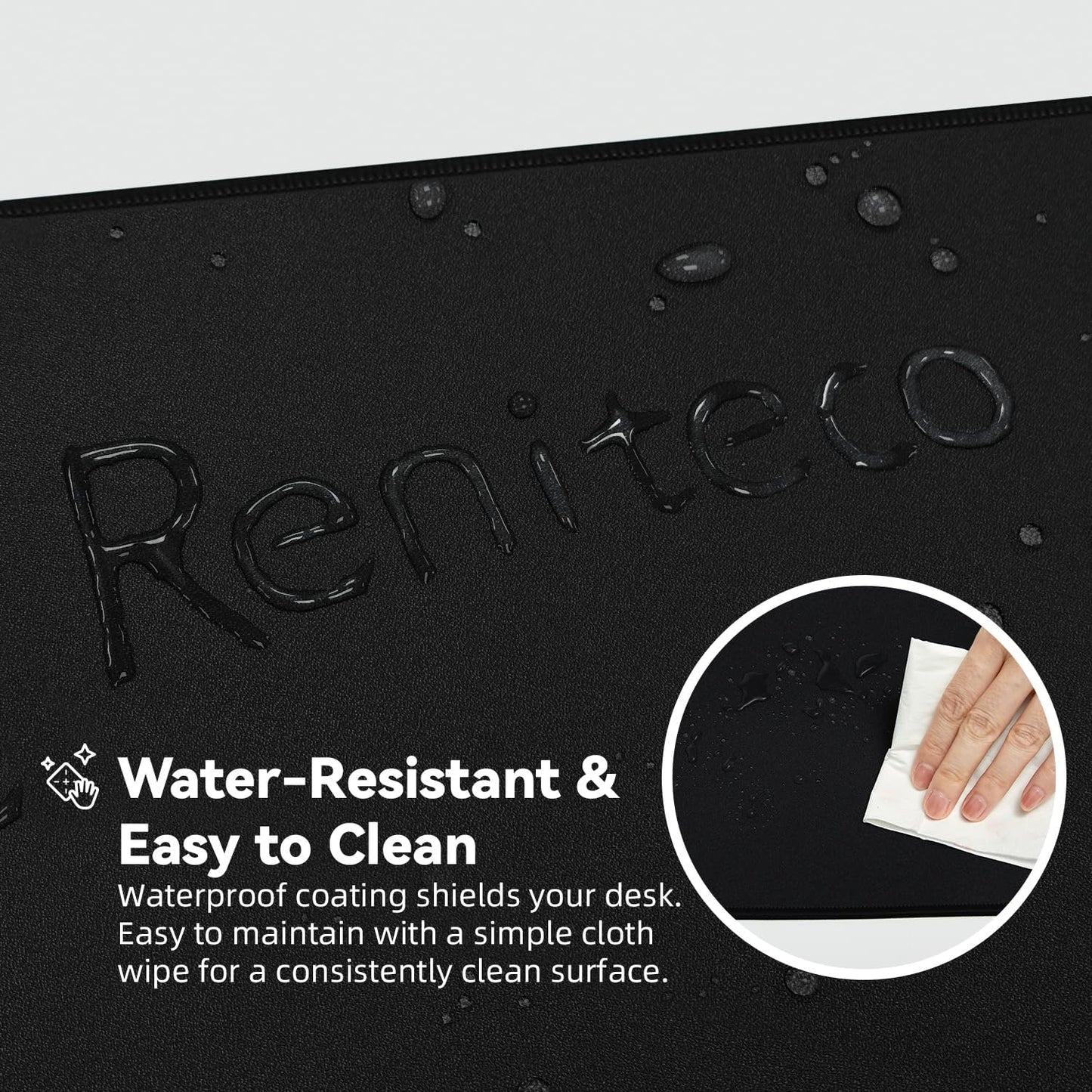 Waterproof Large Gaming Mouse Pad with Durable Stitched Edges, Non-Slip Rubber Base, Grainy Jacquard Mouse Mat Desk Pad for Home Office Gaming, 15.74"x35.43"x0.12", Black