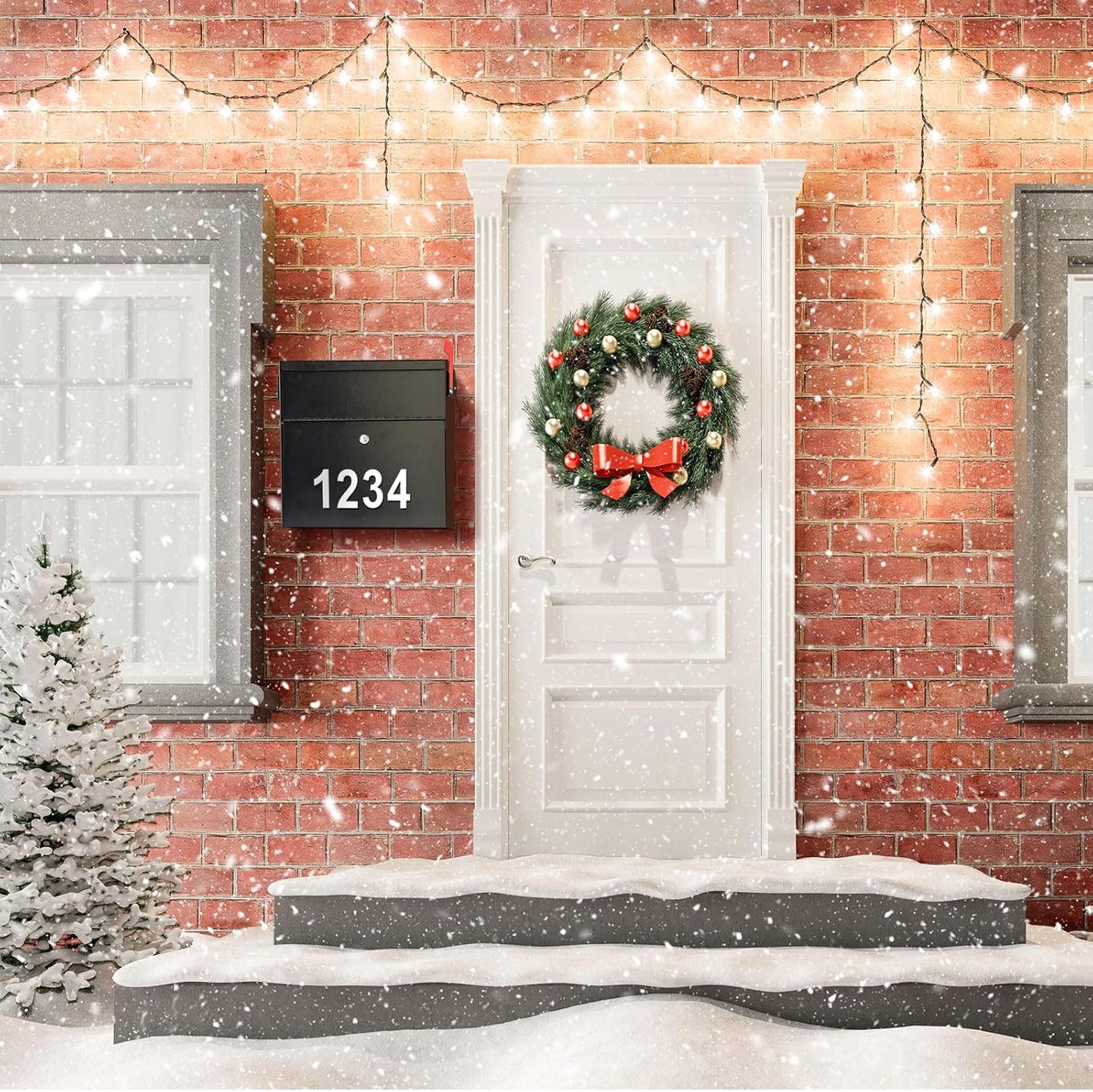 Extra Large Wall Mount Mailboxes for Outside 15.35 x 15 x 7 Inches Locking Security Mail Box Galvanized Steel Wall Mailbox Large Capacity Post Box with Key Lock and Reflective Stickers(Black)