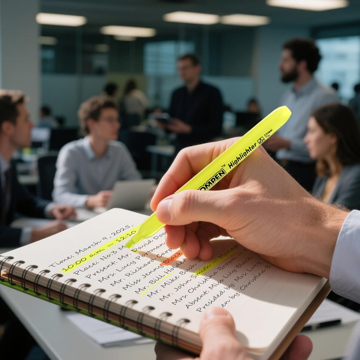 Highlighters Yellow 48 Pack – Bulk Chisel Tip High lighter Marker Set for School, Office, Bible Study, Journaling – Smear-Free, Quick Dry Ink – Fluorescent Pens for Teachers & Students