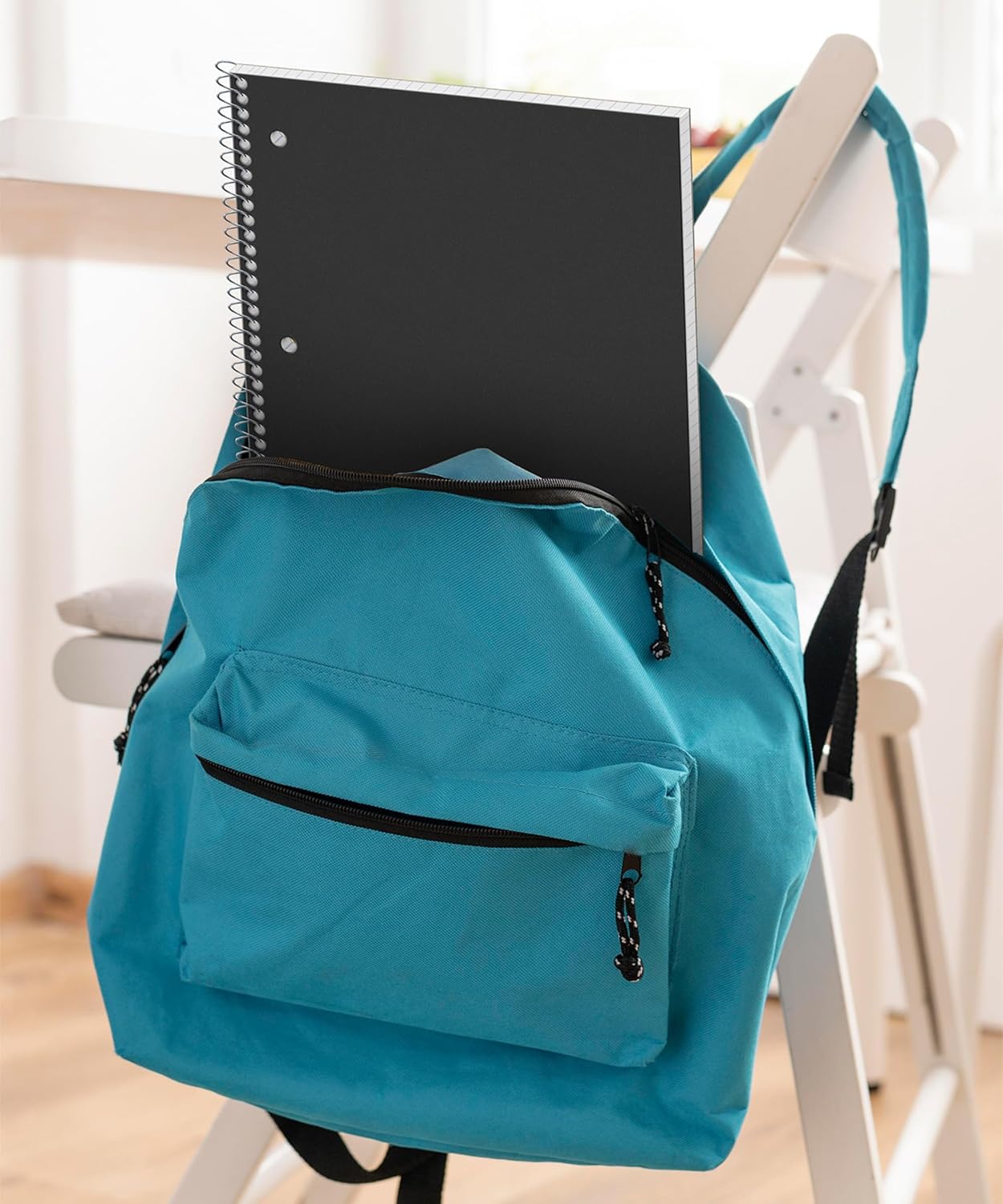 Dunwell Graph Paper Notebook 8.5 x 11 (Black) Plastic Cover, 100 Sheets (200 Pages), 4x4 Squares, 1 Subject Graph Paper Spiral Notebook, 1/4" Grid, Pocket Divider, Easy Tear-Off, 3-Hole Punched