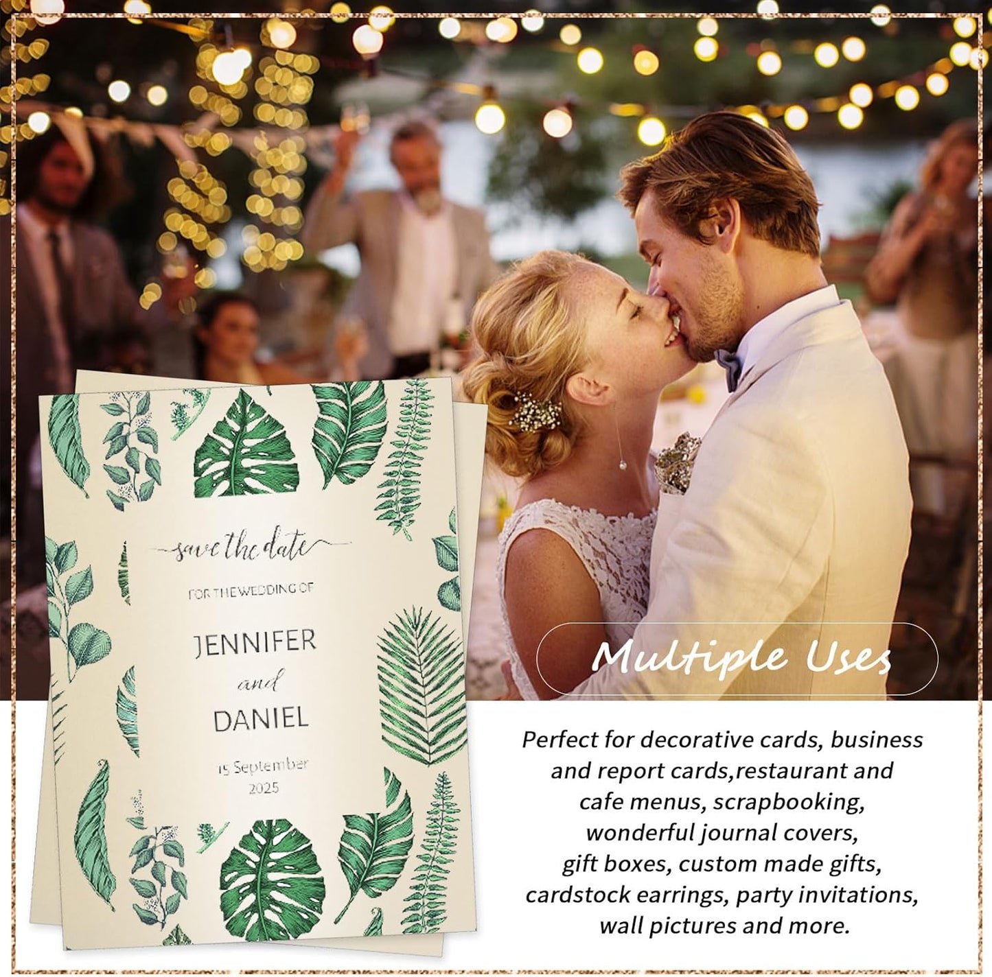 120 Sheets Cream Shimmer Cardstock 8.5 x 11 Inch Metallic Paper, 250gsm/92lb Double Sided Ivory Card Stock Pearlescent Paper for Invitations, Certificates, Crafts, DIY Cards