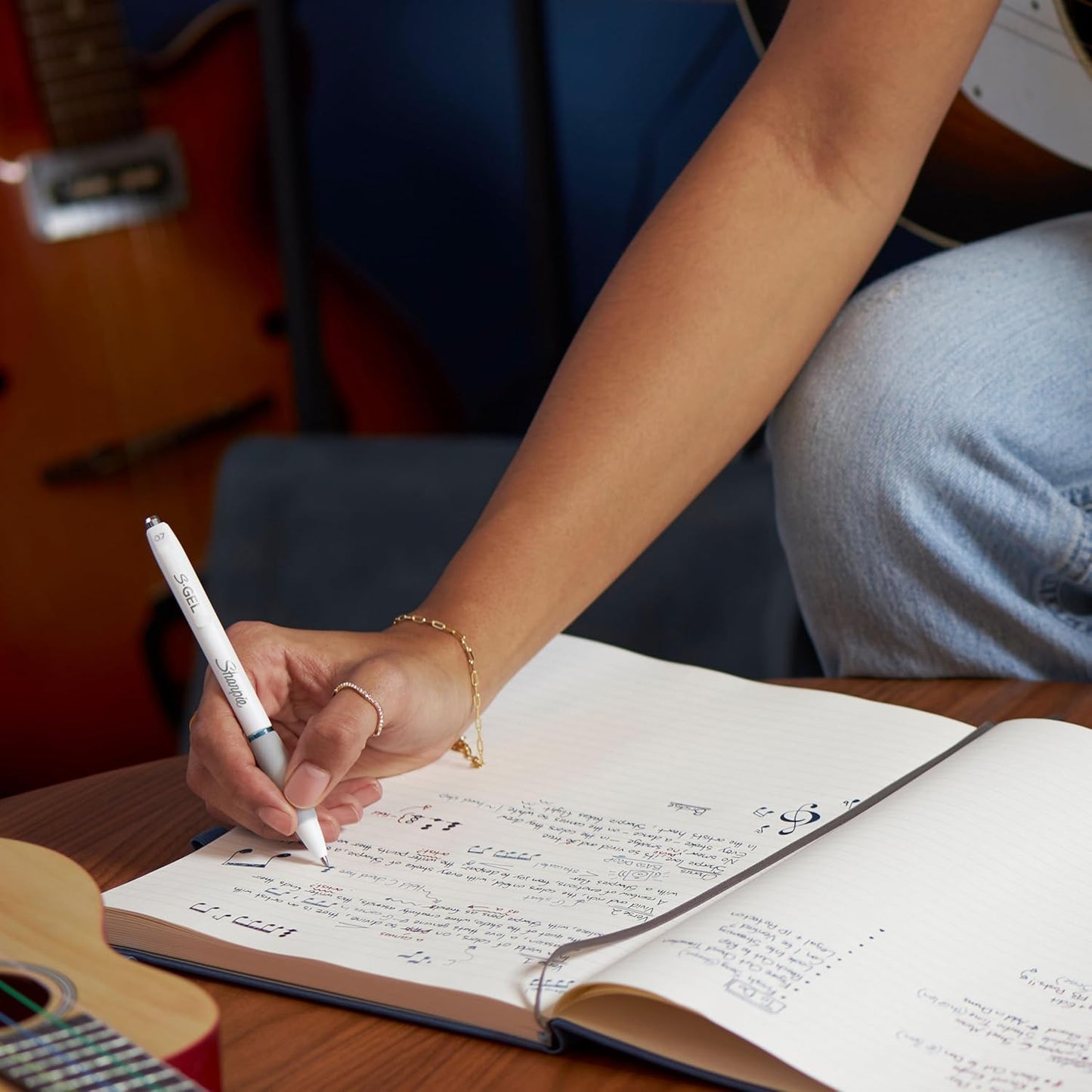 Sharpie S-Gel Pens, Fashion Barrel Gel Pens, Pearl White Body, Medium (0.7mm) Point, Bold Ink Colors, 8 Count