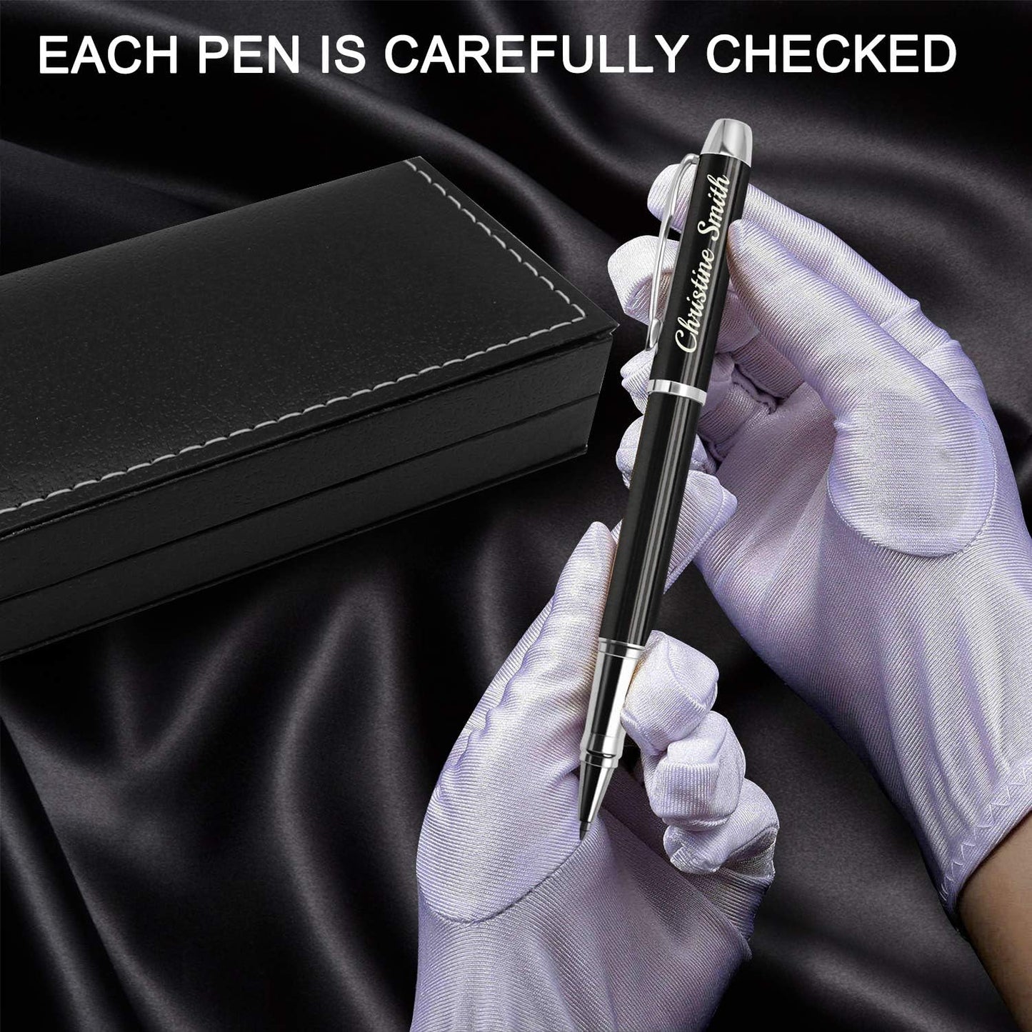 Amlion Personalized Pens Custom Engraved Pen with Name, Refillable Medium Refill, Personalized Gifts for Men Women