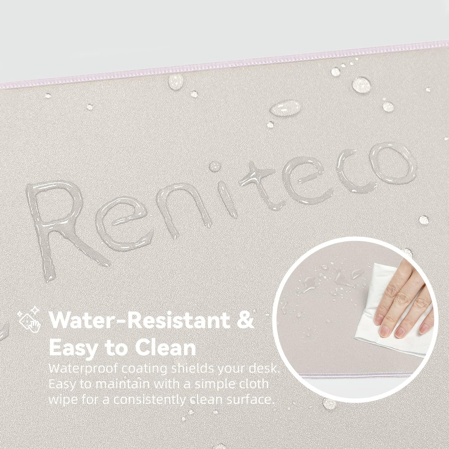 Waterproof Large Gaming Mouse Pad with Durable Stitched Edges, Non-Slip Rubber Base, Smooth Surface Mouse Mat Desk Pad for Home Office Gaming, 27.5"x11.8"x0.08", Beige