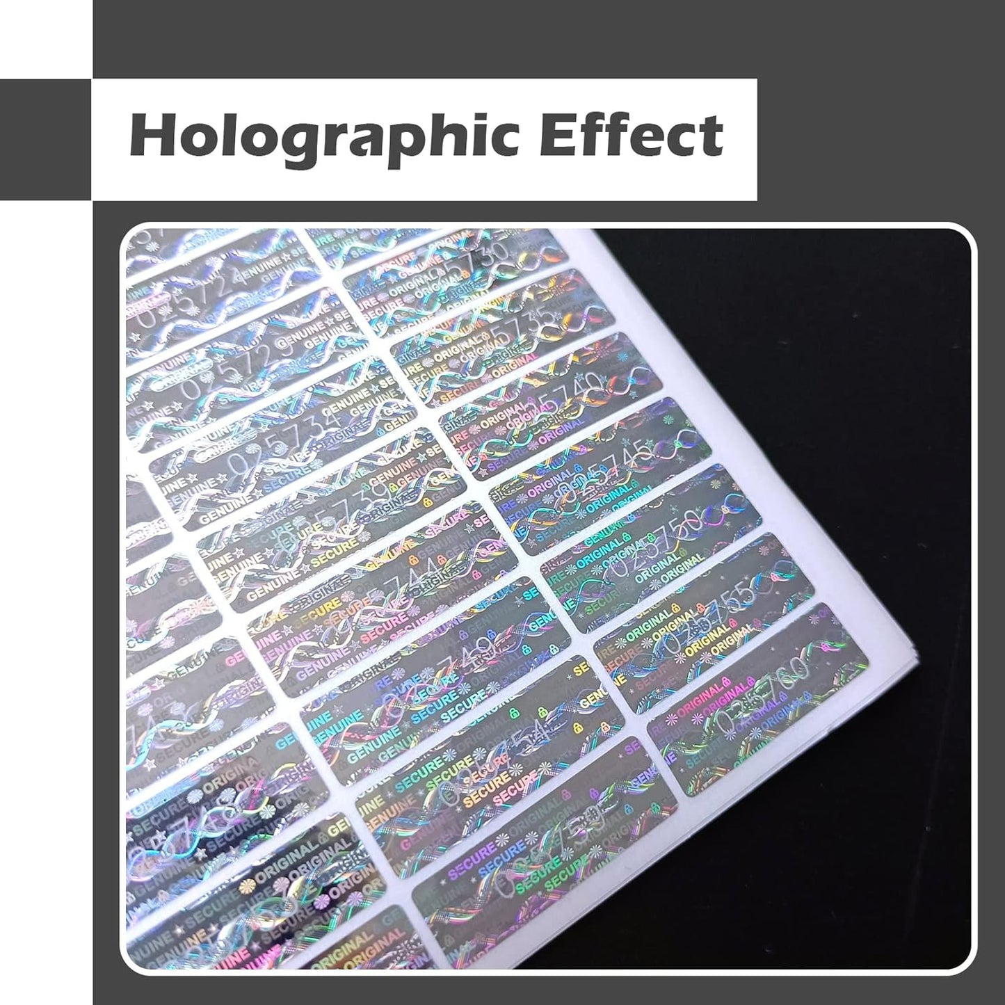 1200pcs Tamper Proof Hologram Stickers Original Security Labels Genuine Warranty Void Seal Tamper evident Sticker with Unique Serial Number (1.2x0.4inch)…