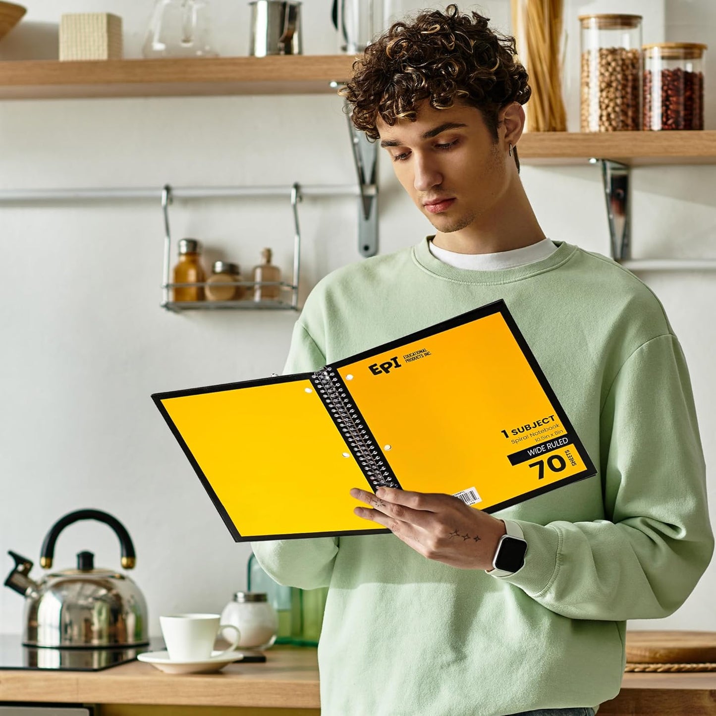 EPI Spiral Notebook | Wide - 70 Sheets, Durable Spiral Binding | 10.5 x 8 in | Classroom Supplies | School, Office, Note Taking, Journaling - 48 Pack