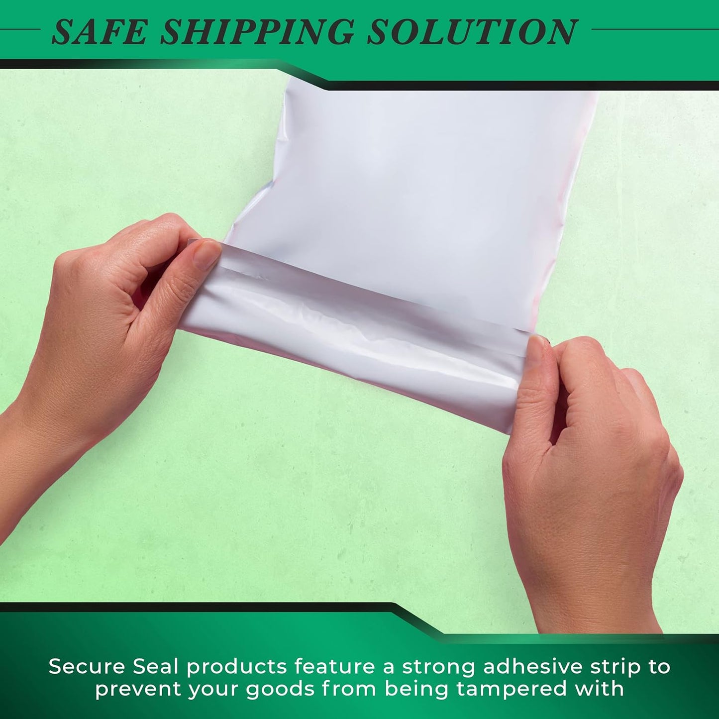 1000 Pack Secure Seal White Poly Mailers - 7.5x10.5 Safe Shipping Bags - E-Commerce Self Sealing 2 Mil Poly Envelopes
